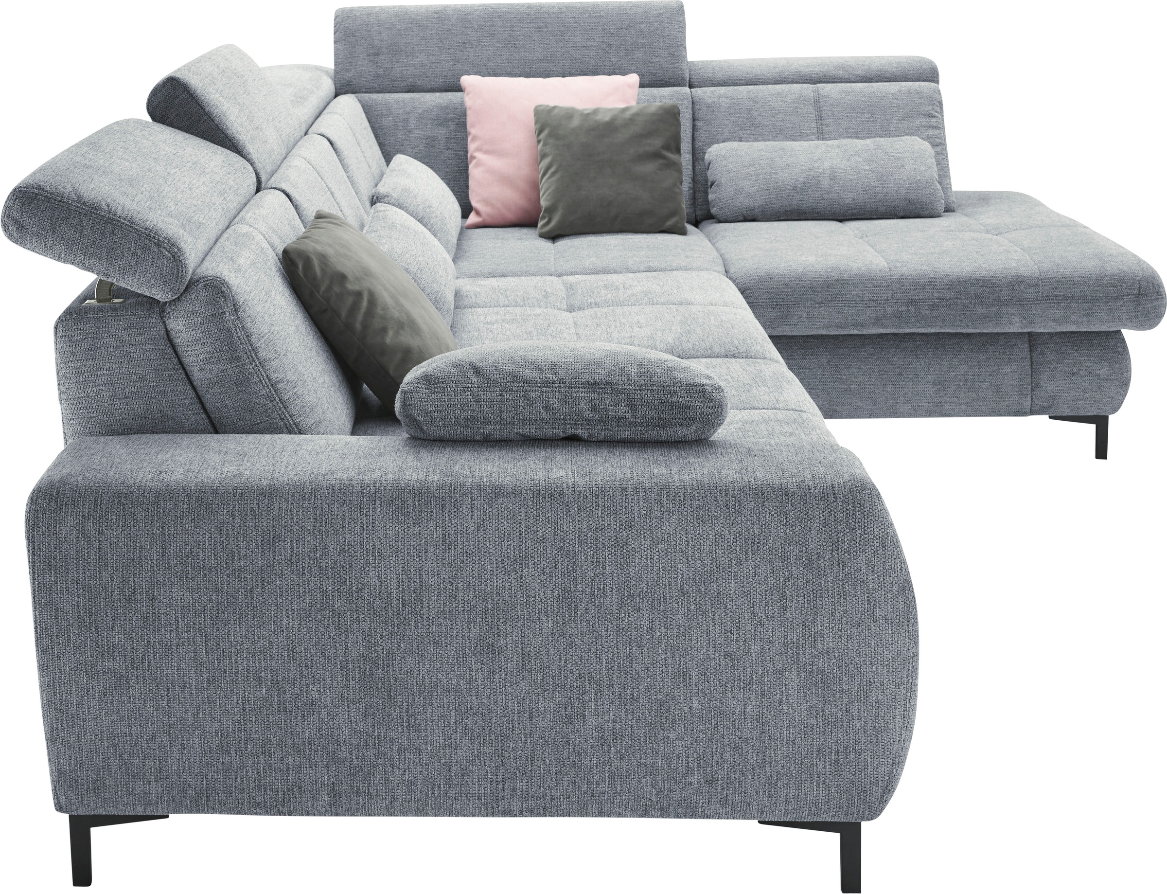 set one by Musterring Ecksofa »SO 3400, Komfortsitzhöhe 47cm oder 49cm, inkl. Sitztiefenverstellung«, verschiedene Funktionen, Kaltschaumpolsterung, Stellmaße 220 x 317 cm
