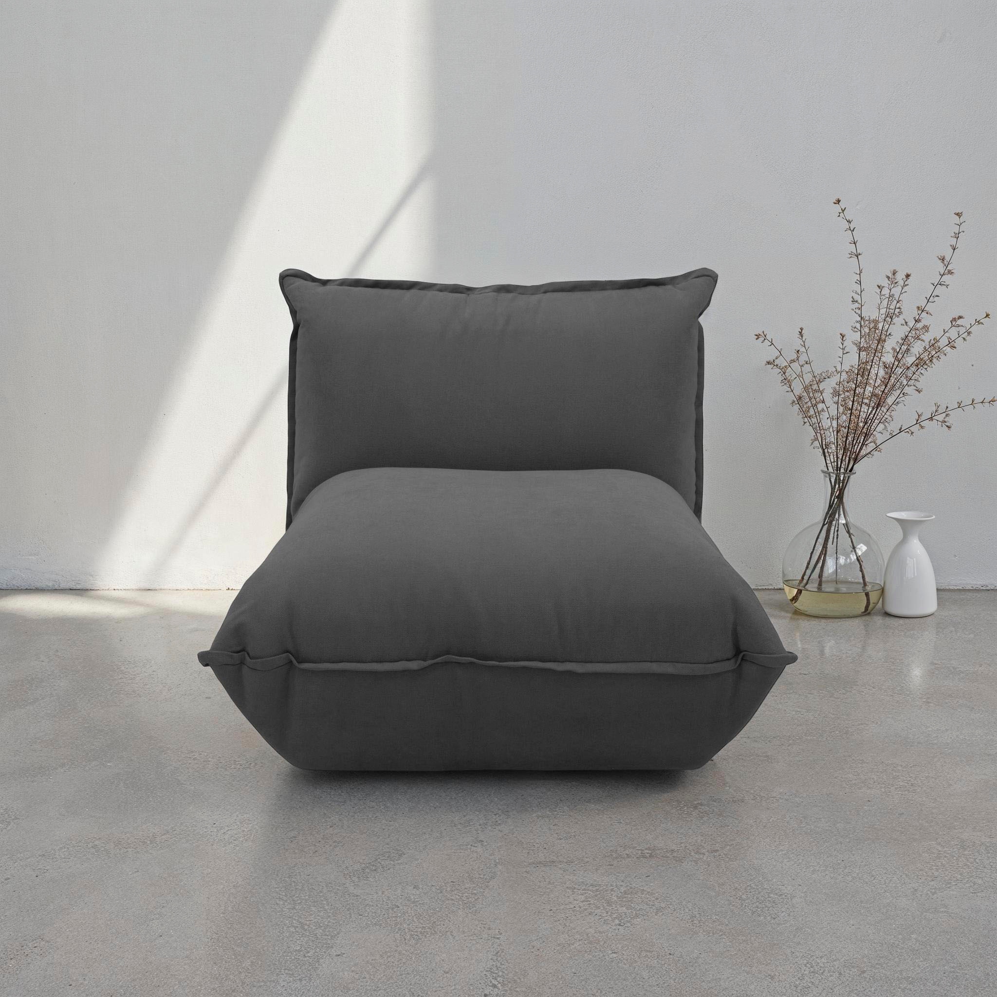 Sessel DOMO COLLECTION "Nantes Loungesessel, Wohlfühlsessel mit 360 Drehfunktion", grau (dunkelgrau), Sessel, Struktur weich,mit Drehfunktion, Drehfunktion, B/H/T: 78cm x 73cm x 100cm