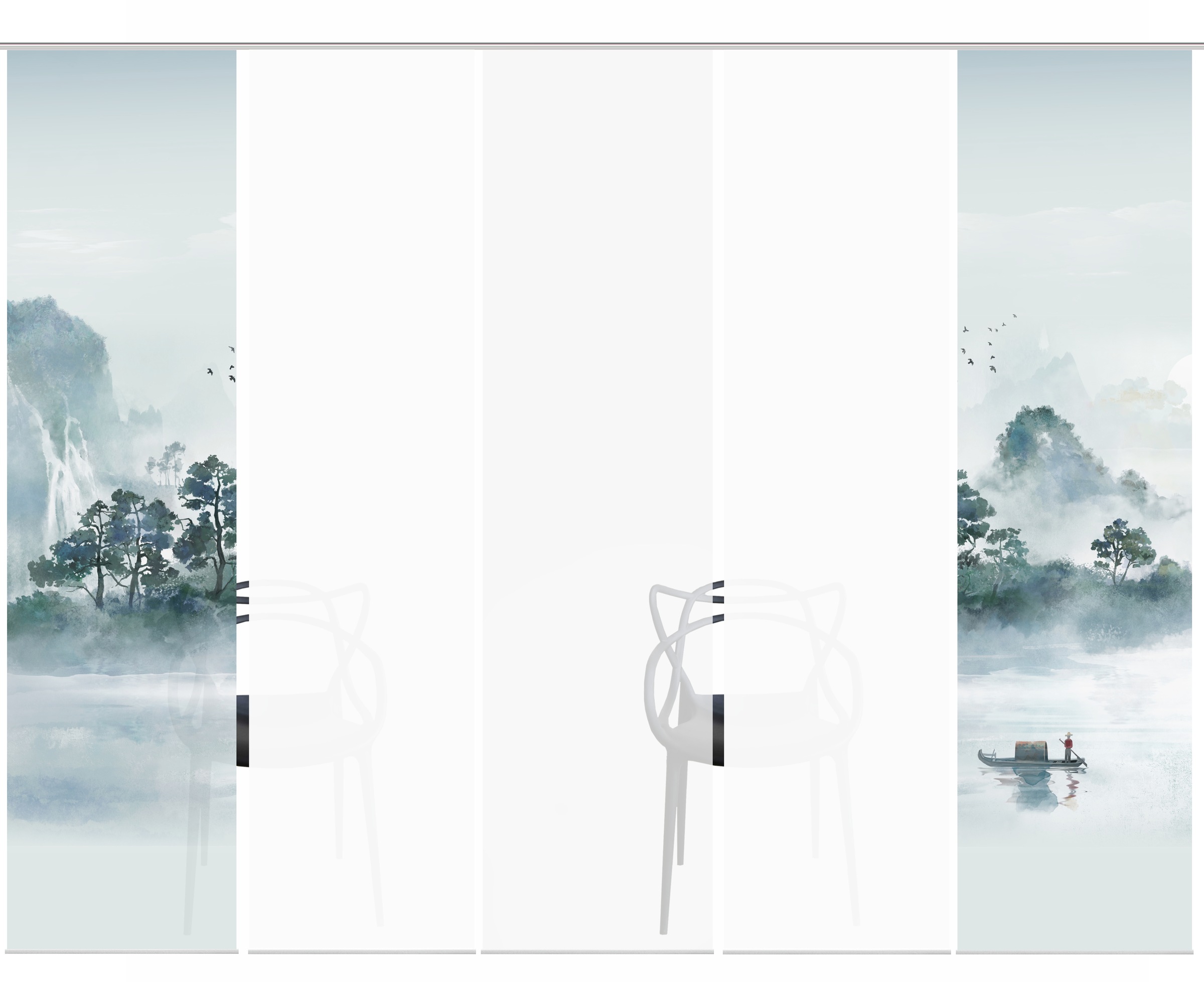 HOME WOHNIDEEN Schiebegardine »VITNAM« Paneelwagen 5 Stk. tlg. Schiebewand günstig online kaufen