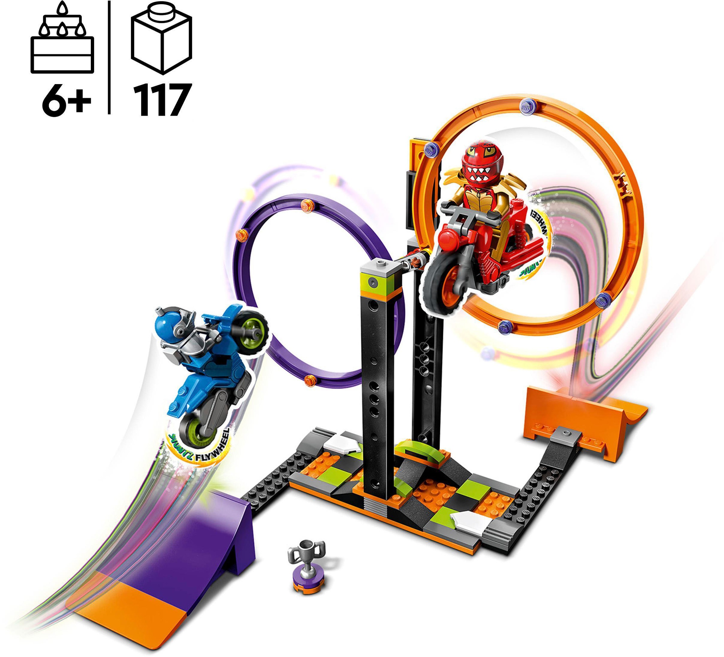 LEGO® Konstruktionsspielsteine »Kreisende Reifen-Challenge (60360), LEGO® City Stuntz«, (117 St.)