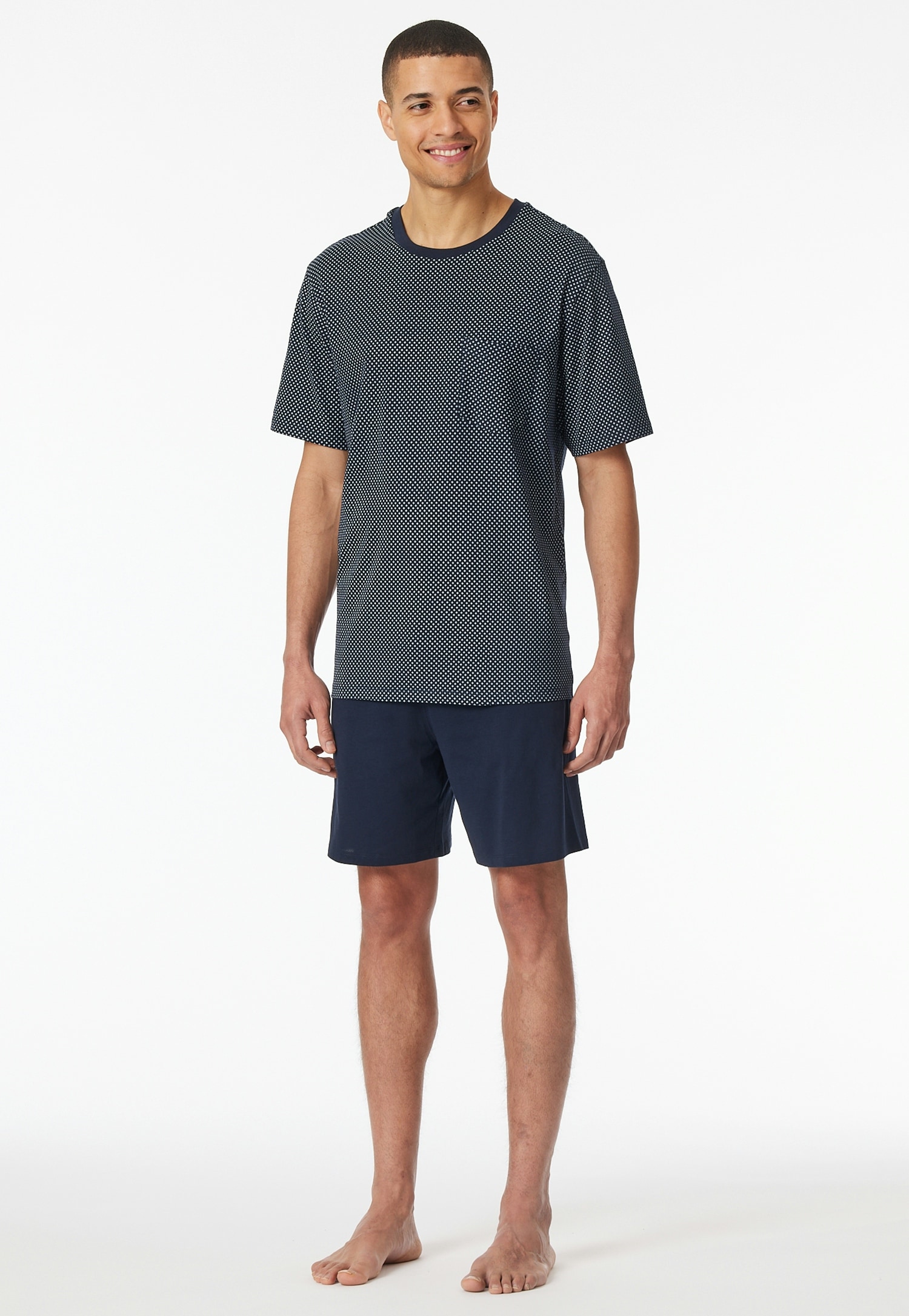 Schiesser Shorty »"Comfort Essentials"«, (2 tlg.), mit gemustertem Oberteil