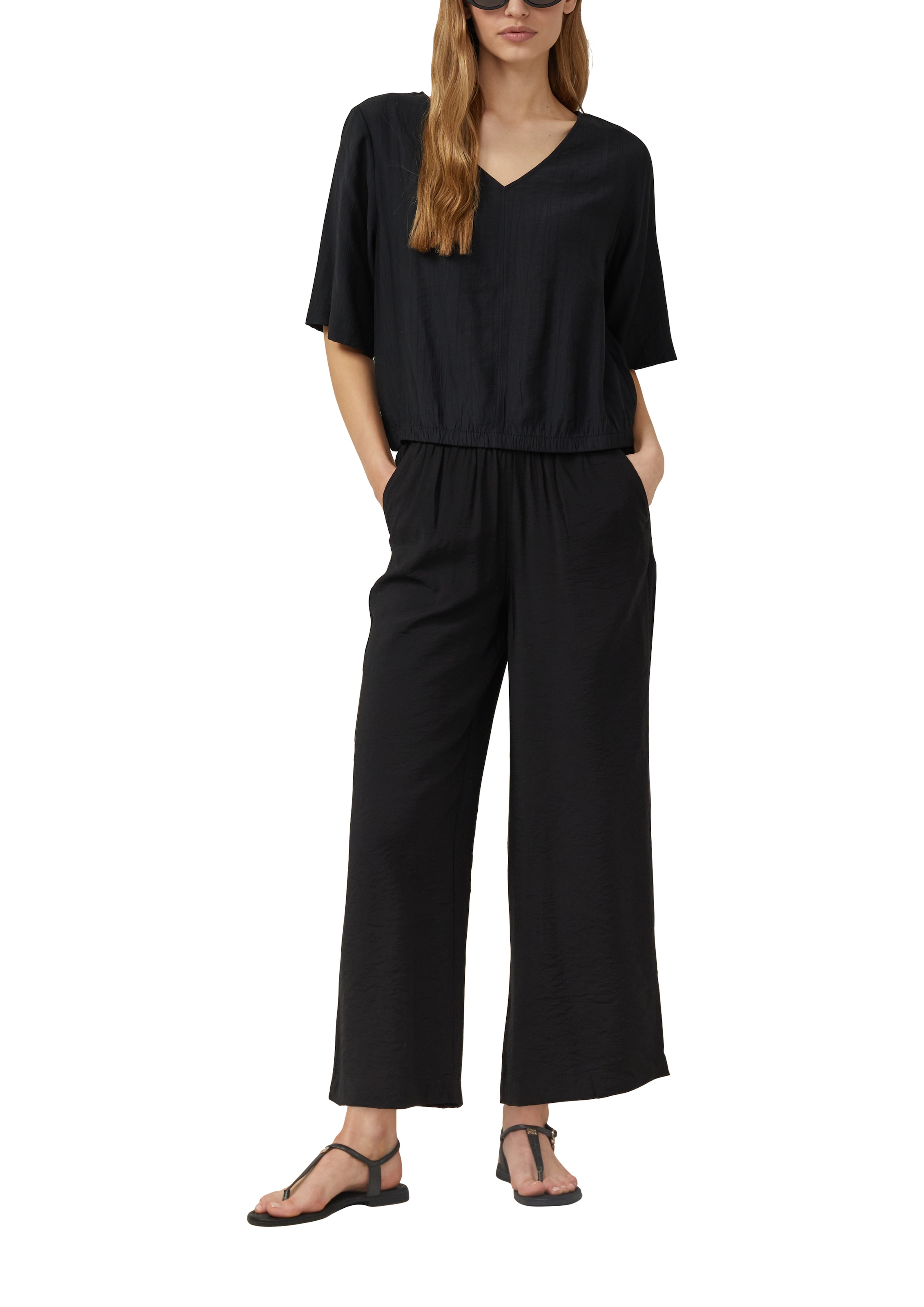 s.Oliver Shirtbluse weite Passform, V-Ausschnitt