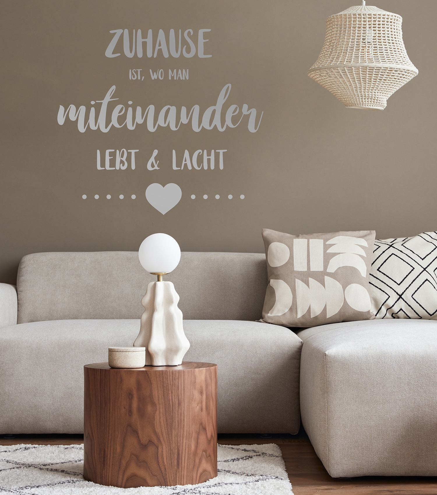 my home Wandtattoo »Zuhause ist, wo man miteinander lebt & lacht«, (1 St.), günstig online kaufen