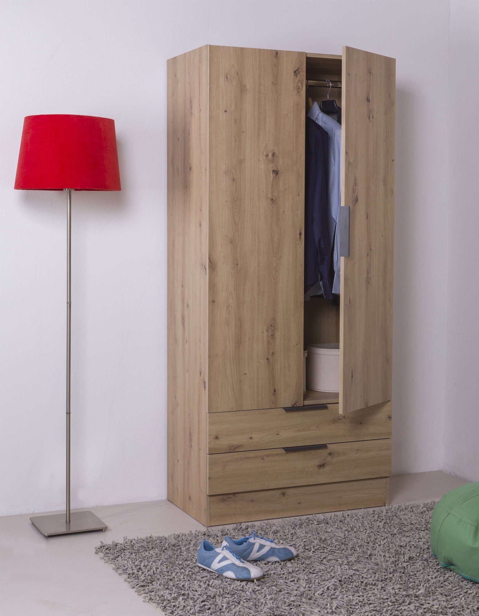 Composad Garderobenschrank »Espresso,Kleiderschrank, Raumsparschrank, Multifunktionsschrank«, (1 St.), mit 2 Türen und 2 Schubladen