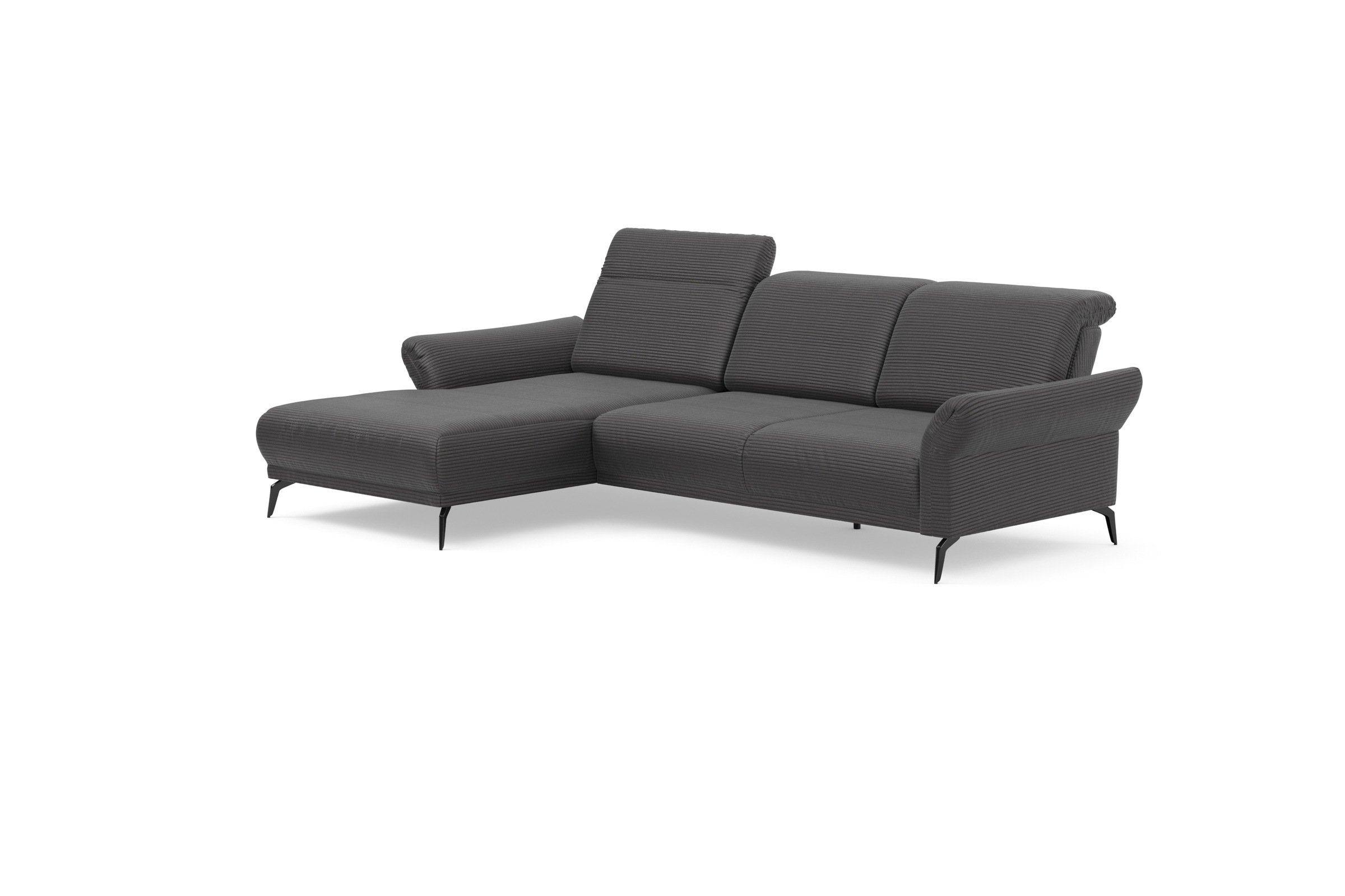 INOSIGN Ecksofa »Coco L-Form«, Sitztiefen-, Arm- und Kopfteilverstellung, Cord-Bezug, Fußhöhe 15 cm