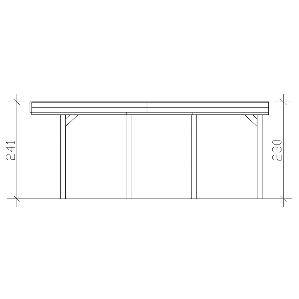 Skanholz Einzelcarport »Friesland«, Fichtenholz, 270 cm, dunkelgrau