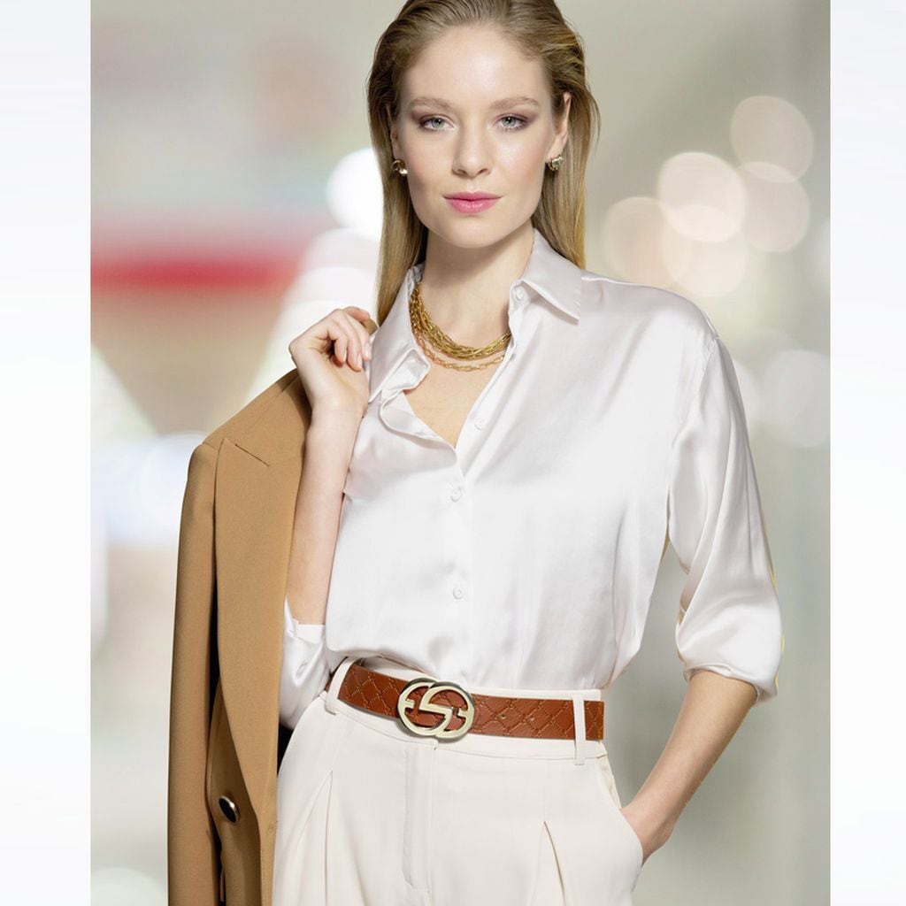 Silbergift Ledergürtel »Ledergürtel mit Rautenprägung und Designschließe«