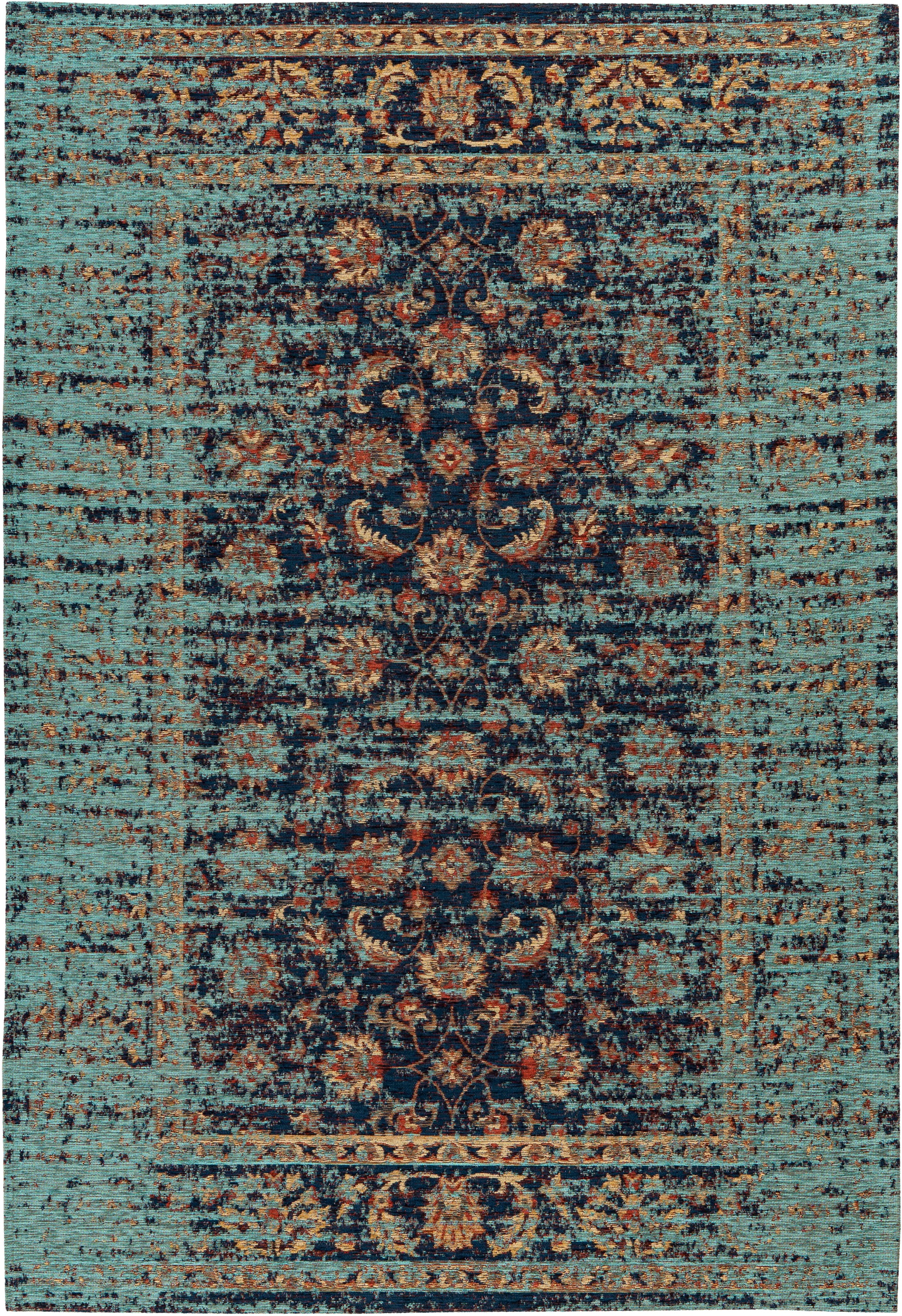 Padiro Teppich »Charme 225«, rechteckig, 5 mm Höhe, Chenille Flachgewebe im günstig online kaufen