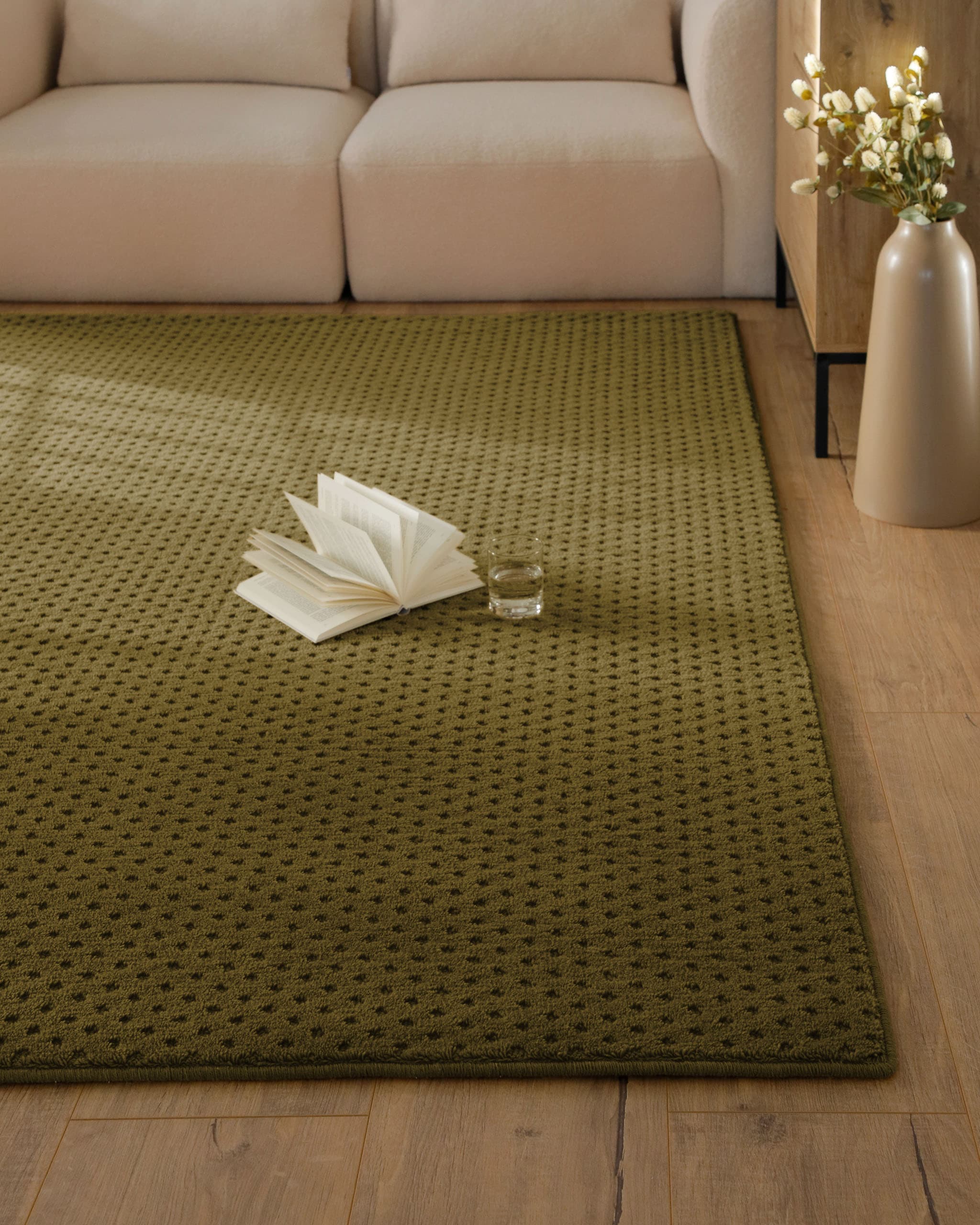Wecon home Teppich »Castello THREE« rechteckig 7 mm Höhe Schurwolle, Kurzflor mit Hoch-Tief-Effekt, Wohnzimmer, Punktmuster