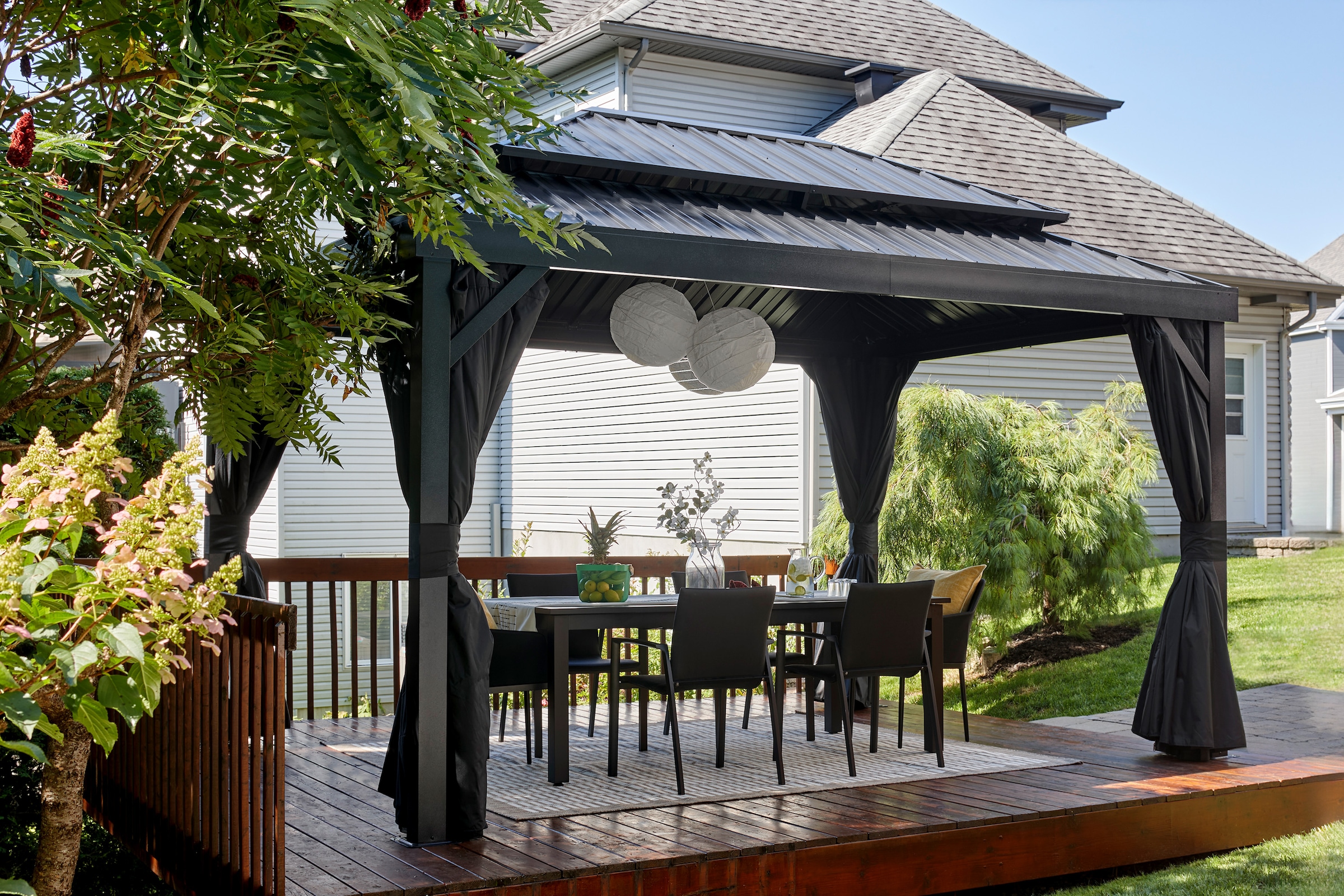 Sojag Pavillon »Malta 1014 Schwarz« 305x430x271cm, massive Konstruktion aus Aluminium