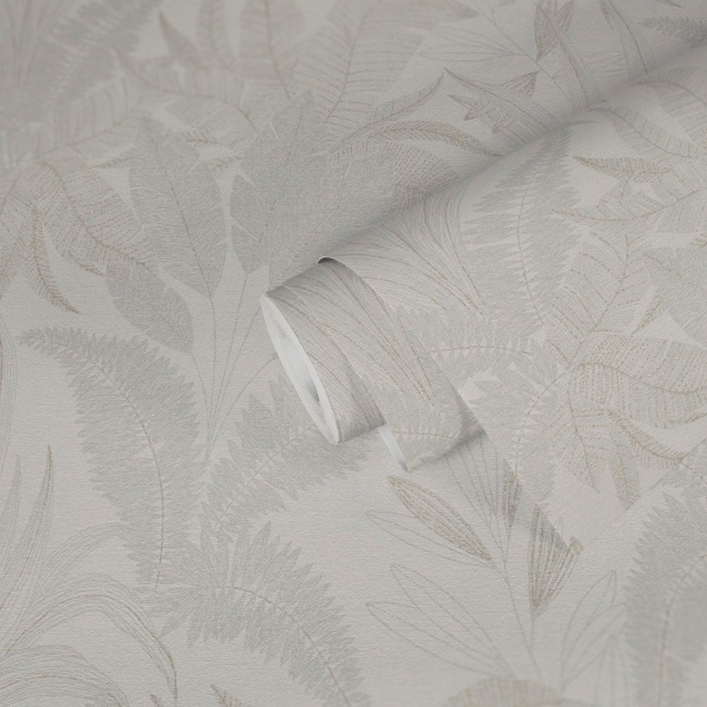 living walls Vliestapete »Stories of Life florale Tapete Blätter Creme Beige«, floral-botanisch-Wald, Metallic Vliestapete für Schlafzimmer Tapeten Wohnzimmer Schlafzimmer