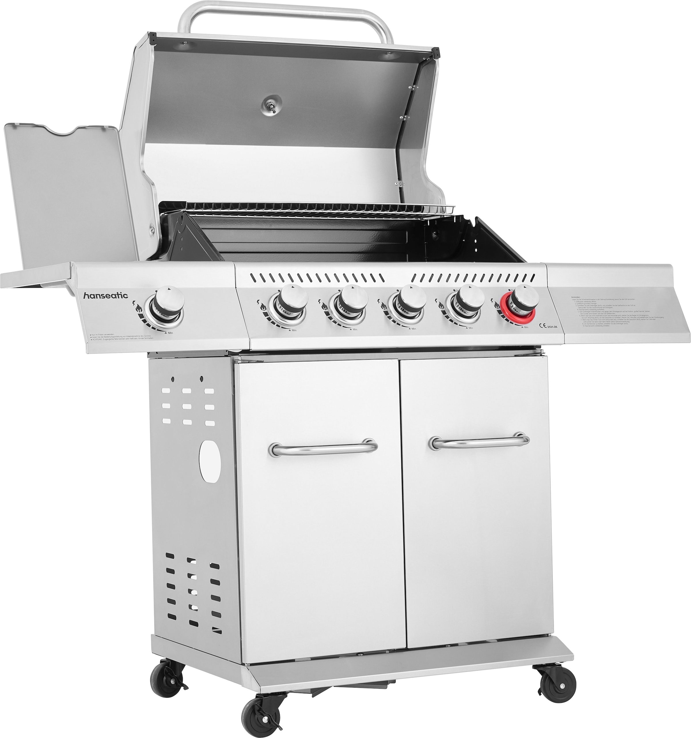 Hanseatic Gasgrill »Richland, 5 Brenner (inkl. Turbobrenner) + Seitenbrenner 21,5kw Gesamt« inkl. 3 Jahre Herstellergarantie
