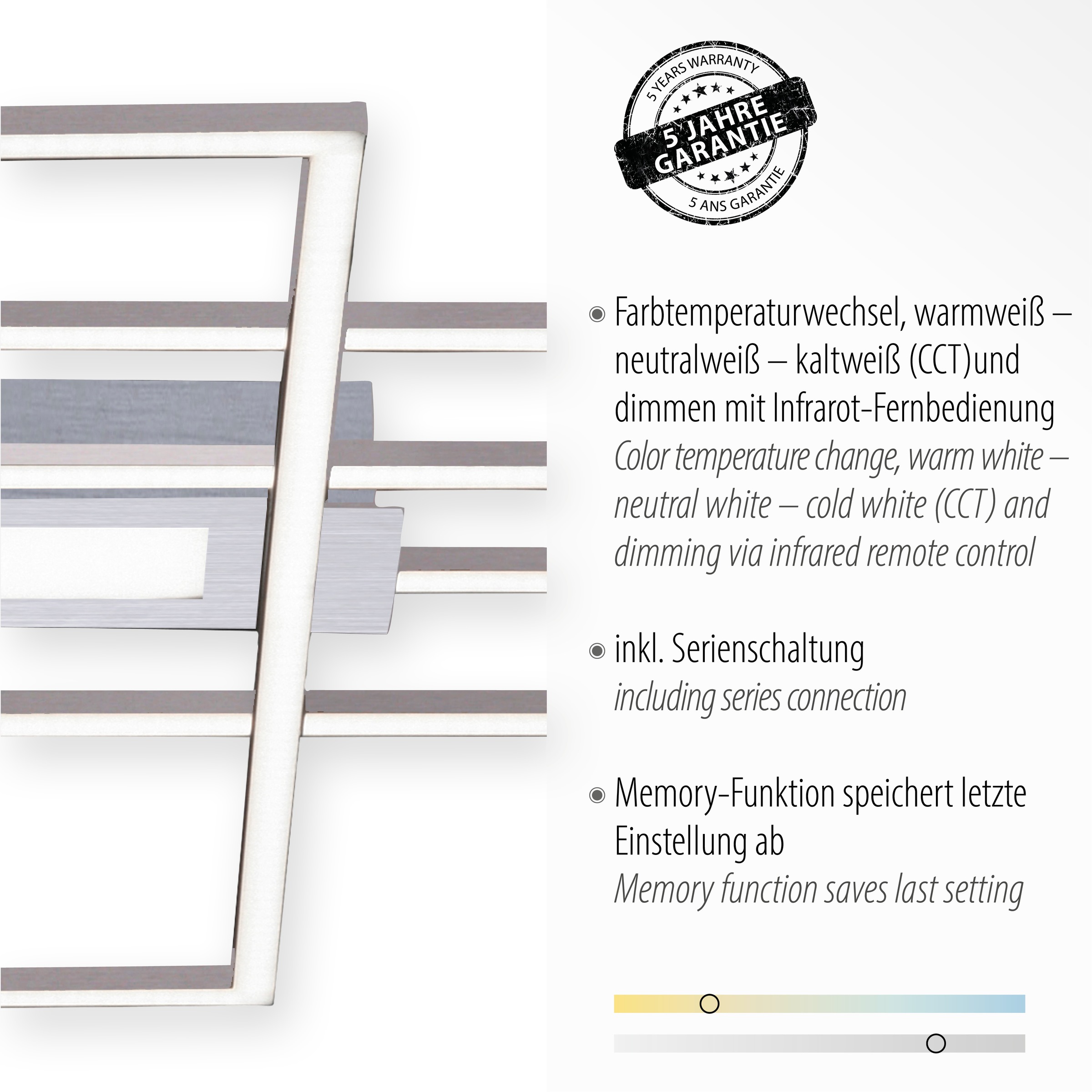 JUST LIGHT Deckenleuchte »ASMIN«, 1 flammig, Leuchtmittel LED-Board | LED fest integriert, LED, CCT - über Fernbedienung, dimmbar über Fernbed., Infrarot inkl.