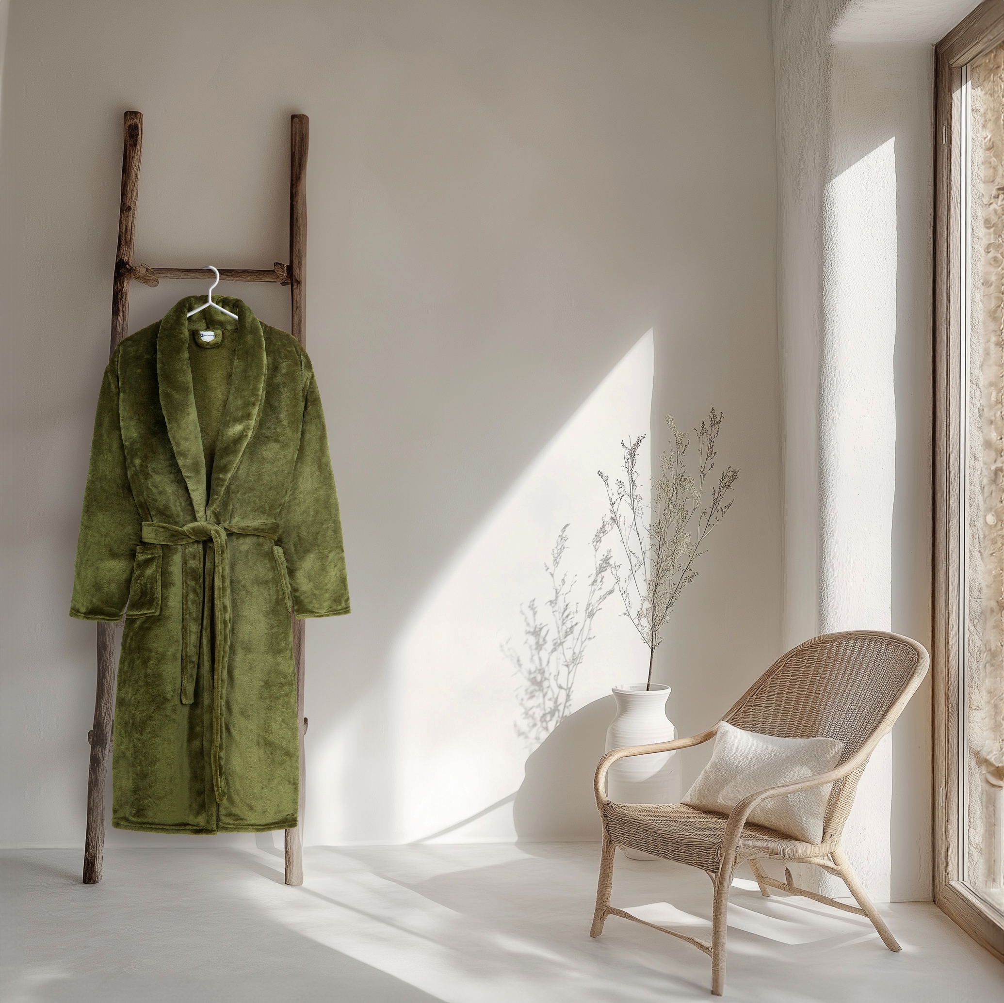 good morning Bademantel »Good morning Bathrobe uni«, (Packung, 1 St., 1x Bademantel), Schalkragen, Gürtel, Taschen, Damen & Herren, Velours, Glanz