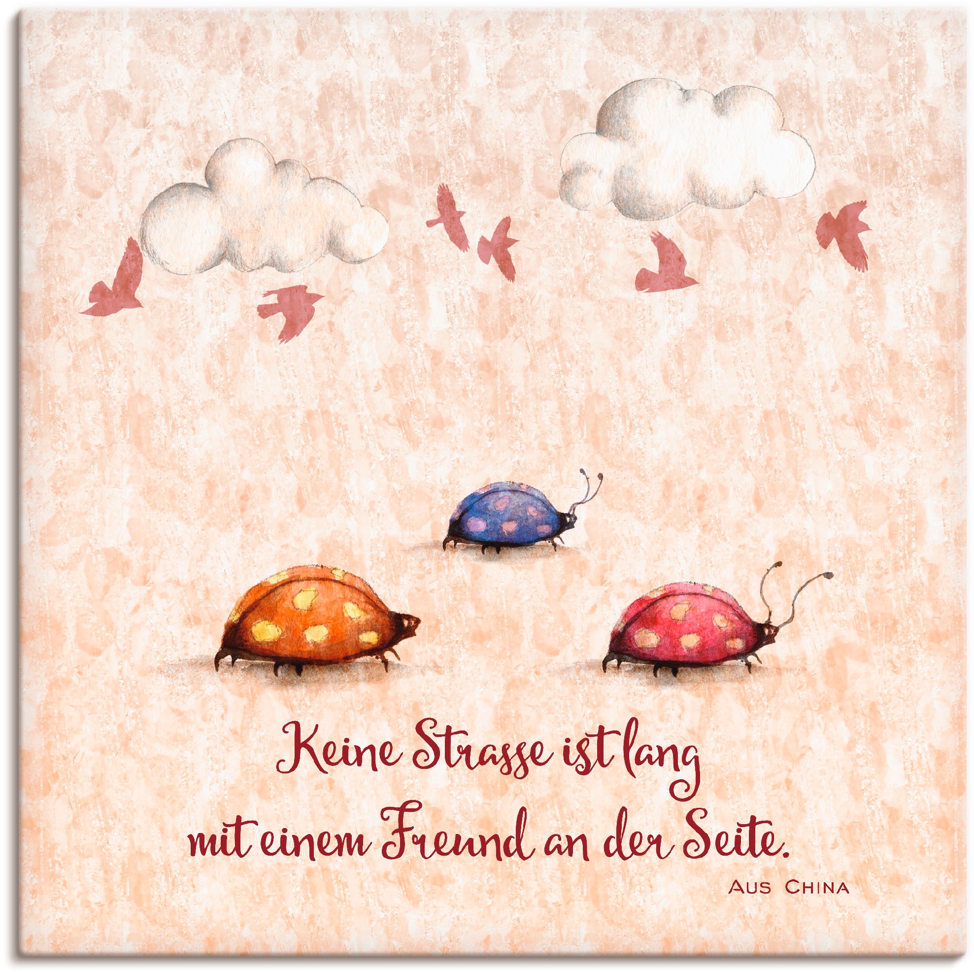 Artland Wandbild »Lebensweisheit Freunde« Tiere 1 Stk. tlg. als Alubild, Ou günstig online kaufen