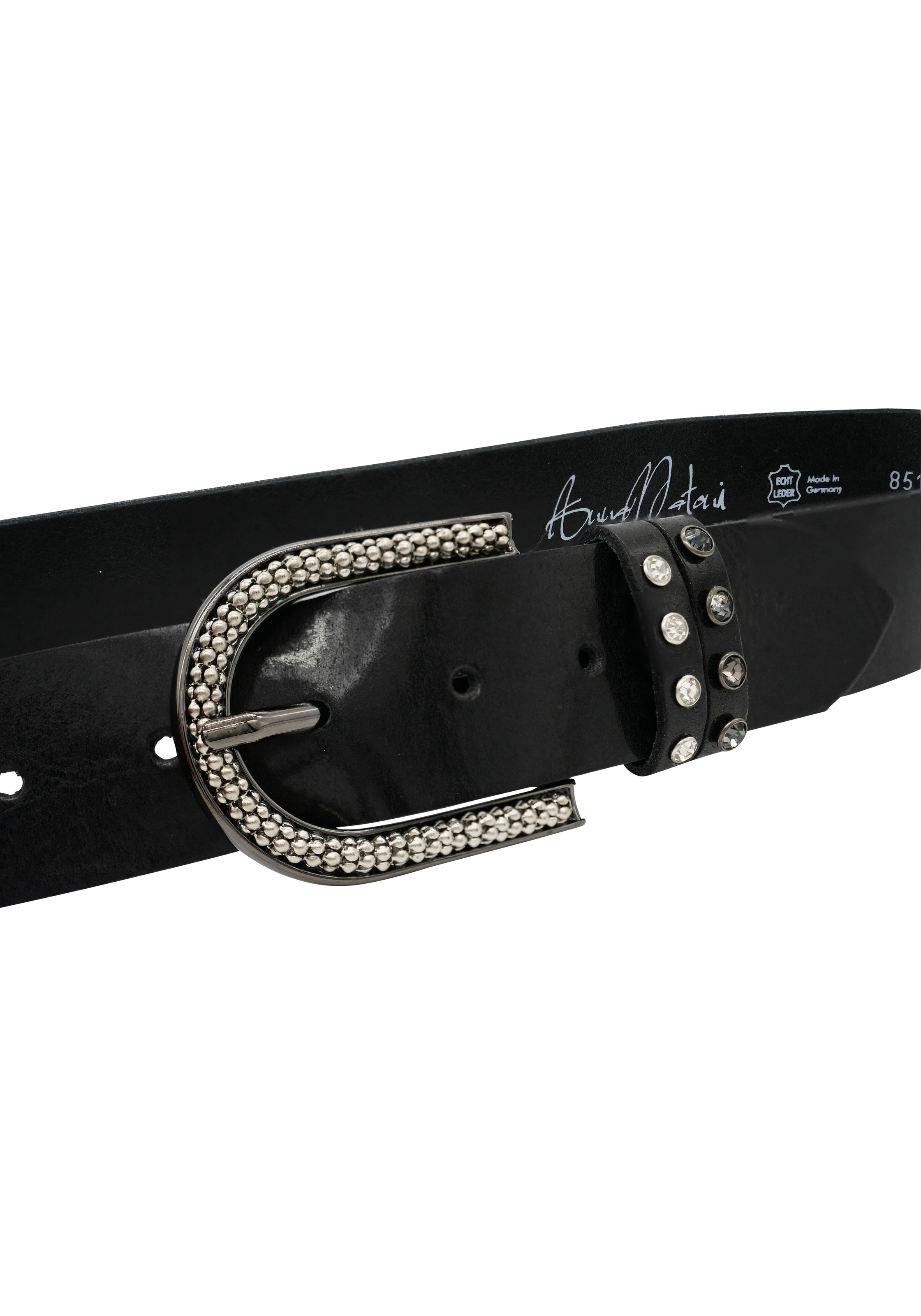 AnnaMatoni Ledergürtel Gürtel mit Strass-Steinen besetzt