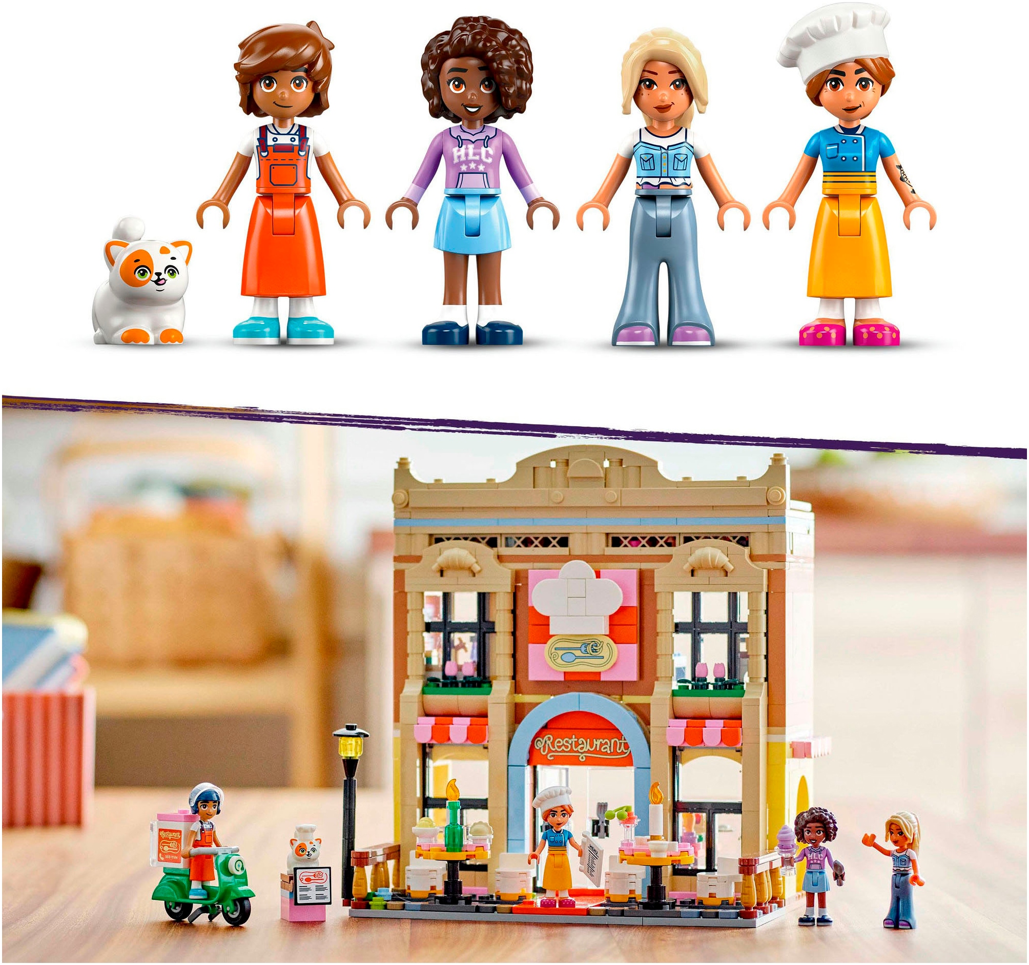 LEGO® Konstruktionsspielsteine »Restaurant und Kochschule (42655), LEGO Friends«, (896 St.), Made in Europe