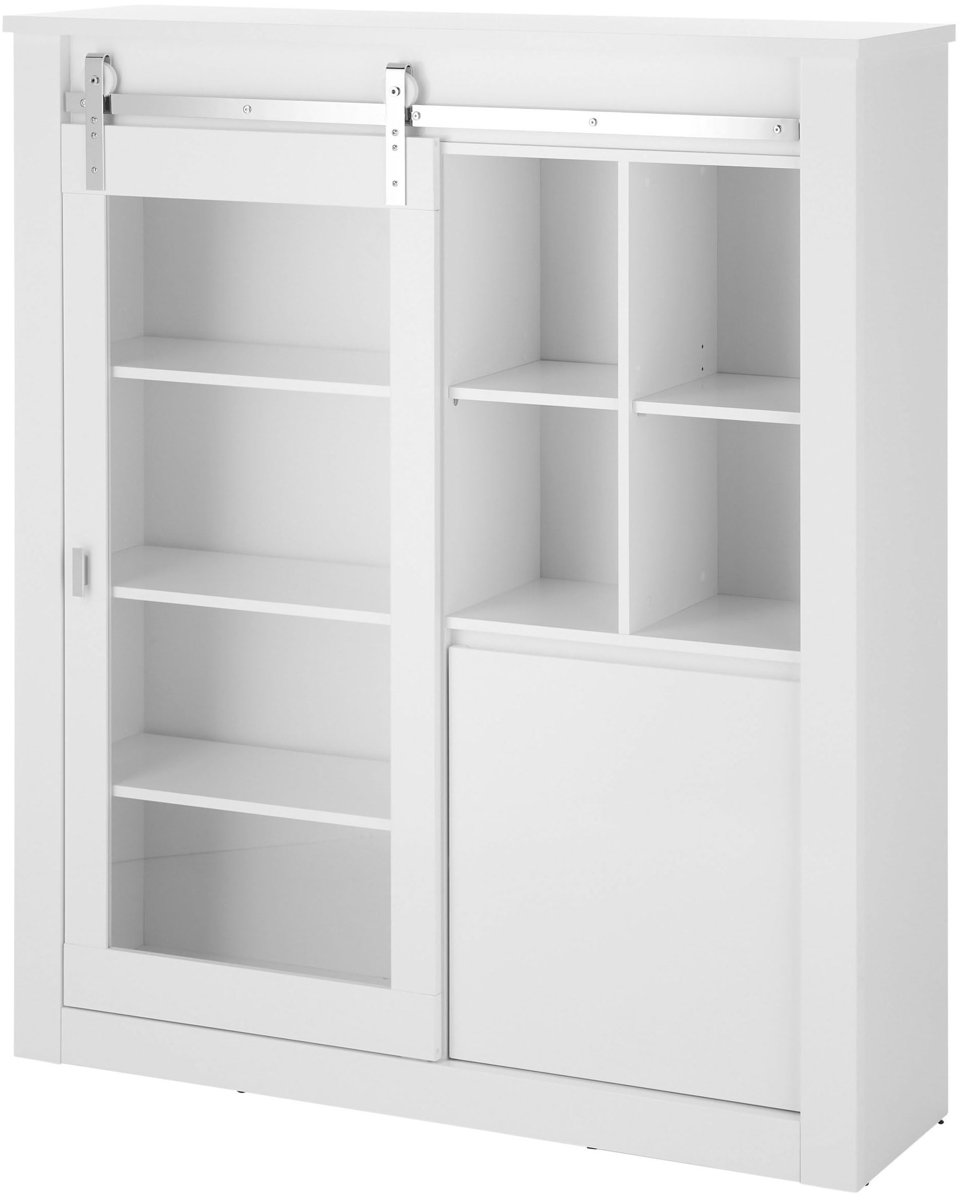 Home affaire Vitrine »Daytona, moderner Hochschrank, Glasvitrine in Weiß Hochglanz«