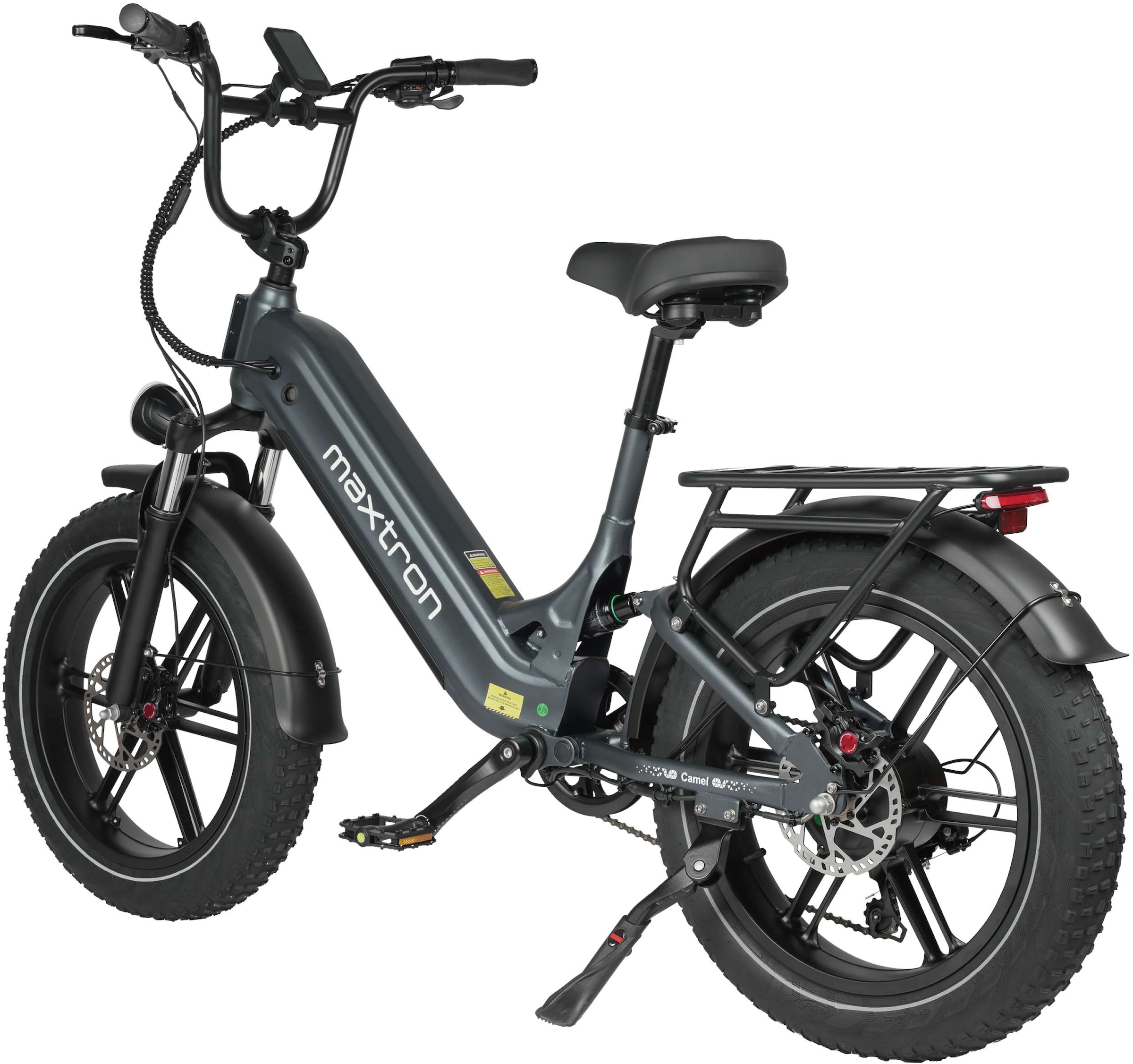 Maxtron »Maxtron Camel E-Bike compactbike« 7 Gang Shimano Kettenschaltung Heckmotor 500 W Packung,  20-Zoll-Fettreifenfahrrad mit Vorder- und Hinterradfederung