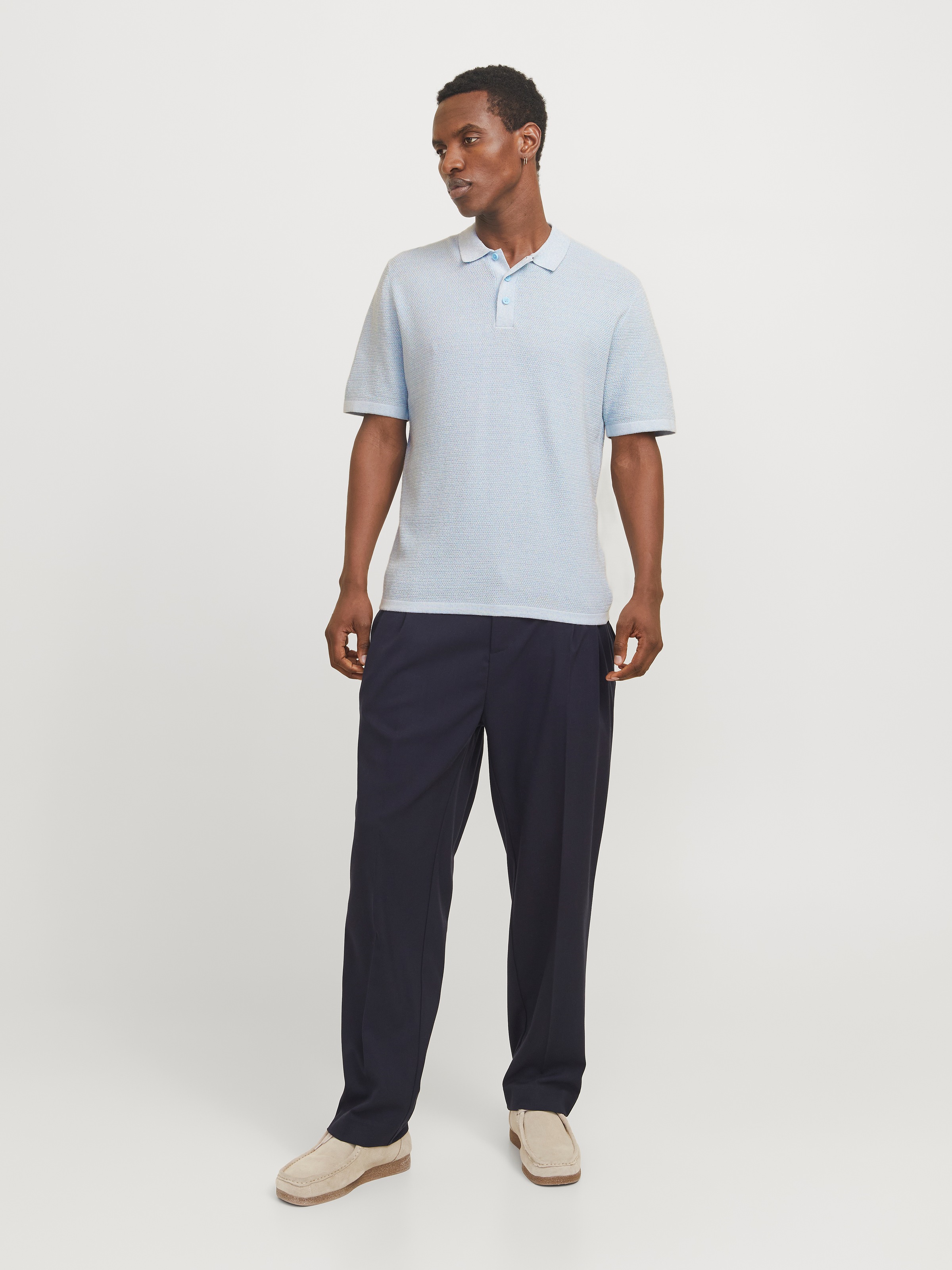 Jack & Jones Kurzarmpullover »JJEGEORGE KNIT POLO SS SN«, mit Polo Kragen