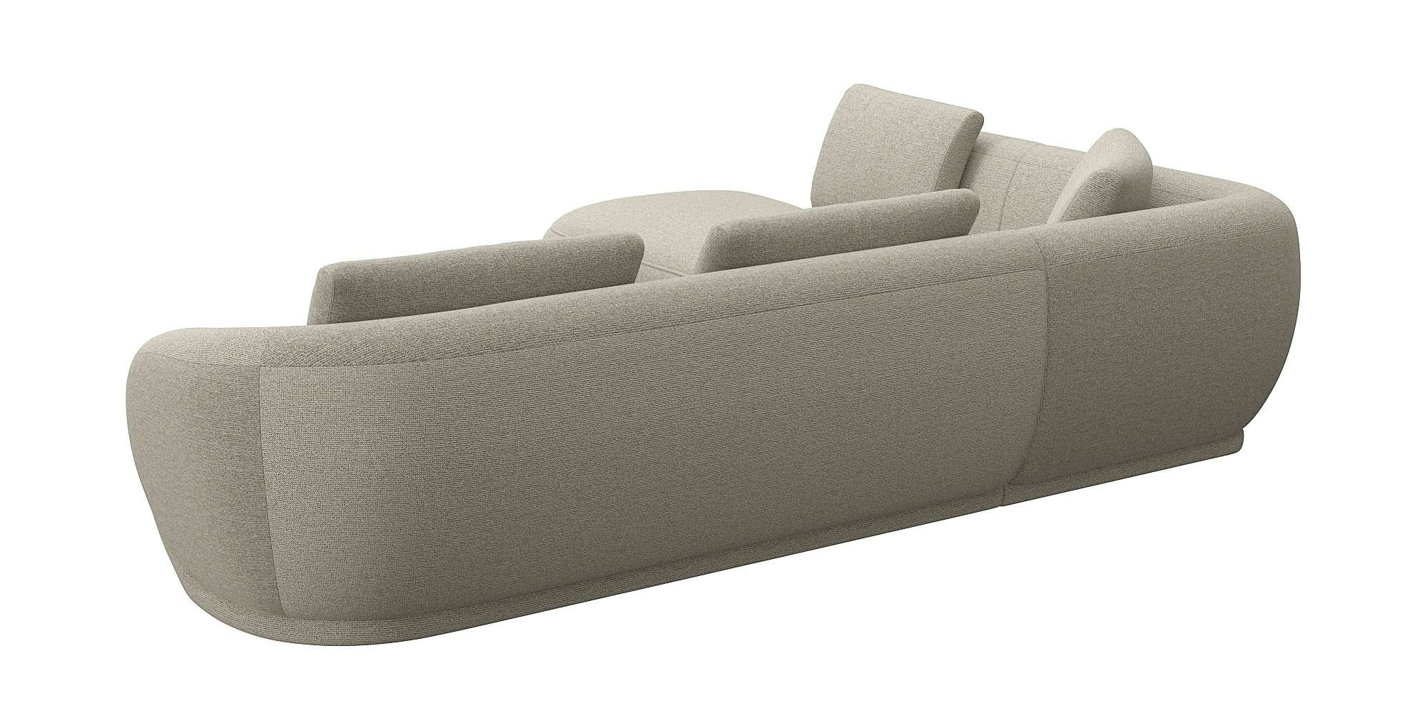 FLEXLUX Ecksofa »Torino, rund, L-Form, Sofa-Ecke mit Ottomane«, Modernes, organisches Sofa-Design, Kaltschaum, Wellenunterfederung