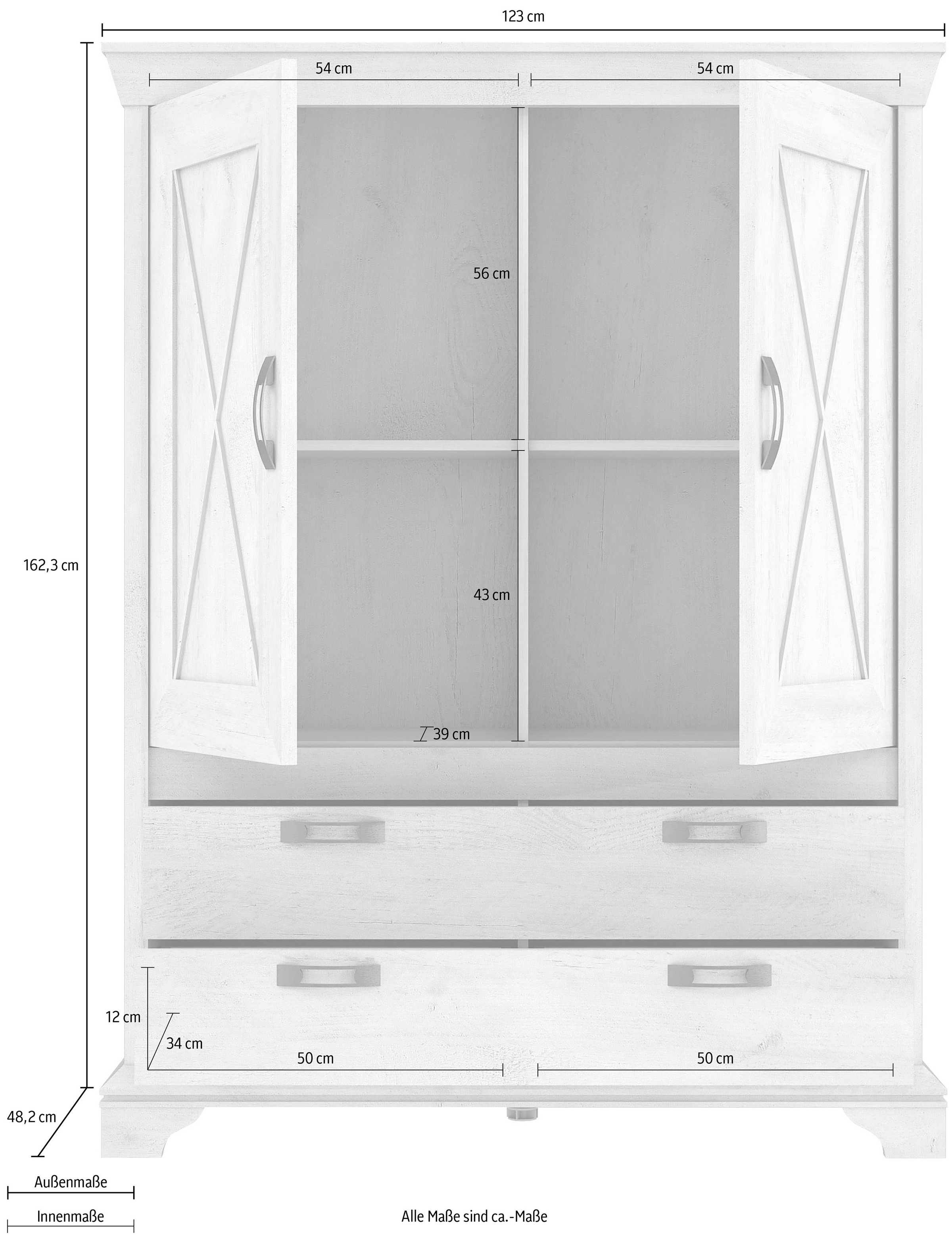 FORTE Highboard »Kashmir«, Breite 123 cm