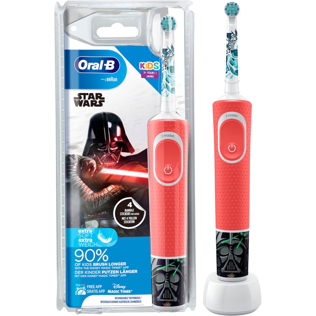Oral B Elektrische Kinderzahnbürste »Kids Star Wars«, 1 St. Aufsteckbürsten, für Kinder ab 3 Jahren