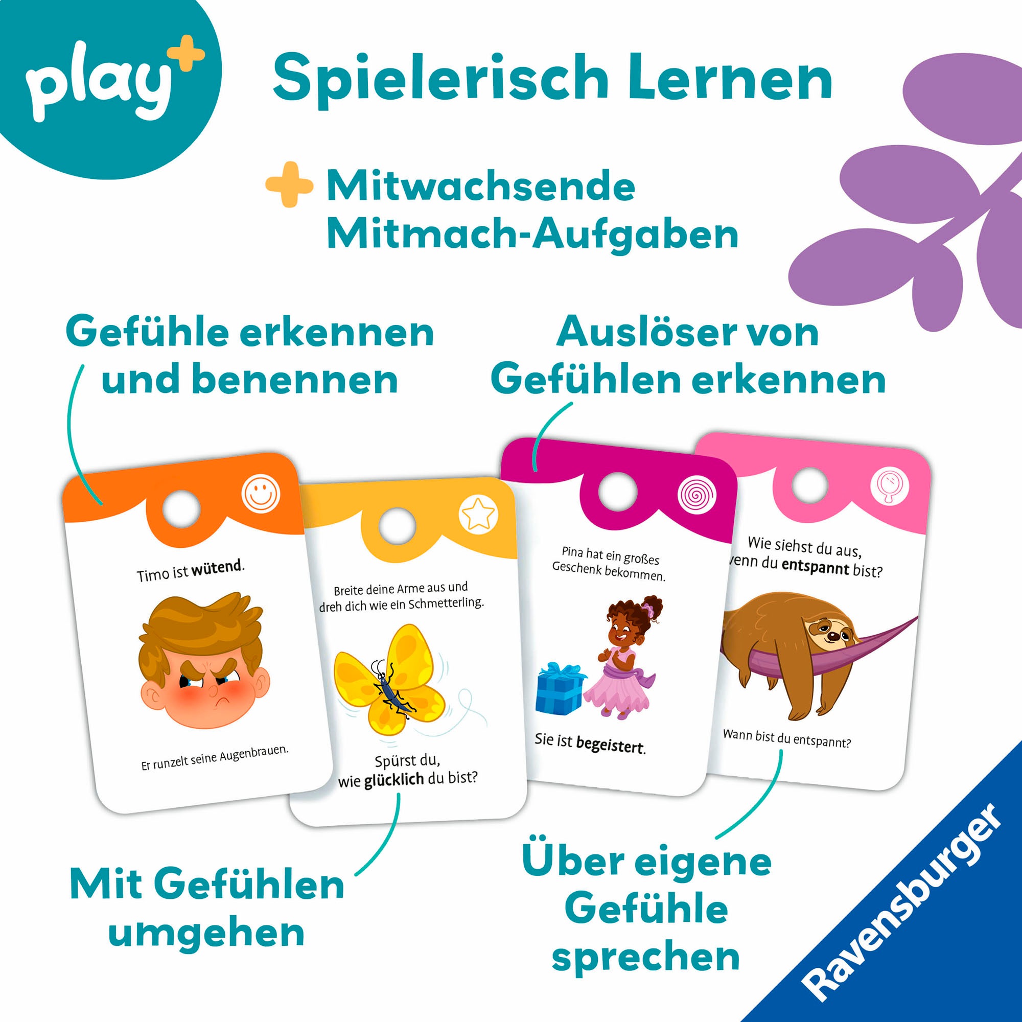 Ravensburger Spiel »Play+ Spiel & Mach mit! Karten: Entdecke die Gefühle«