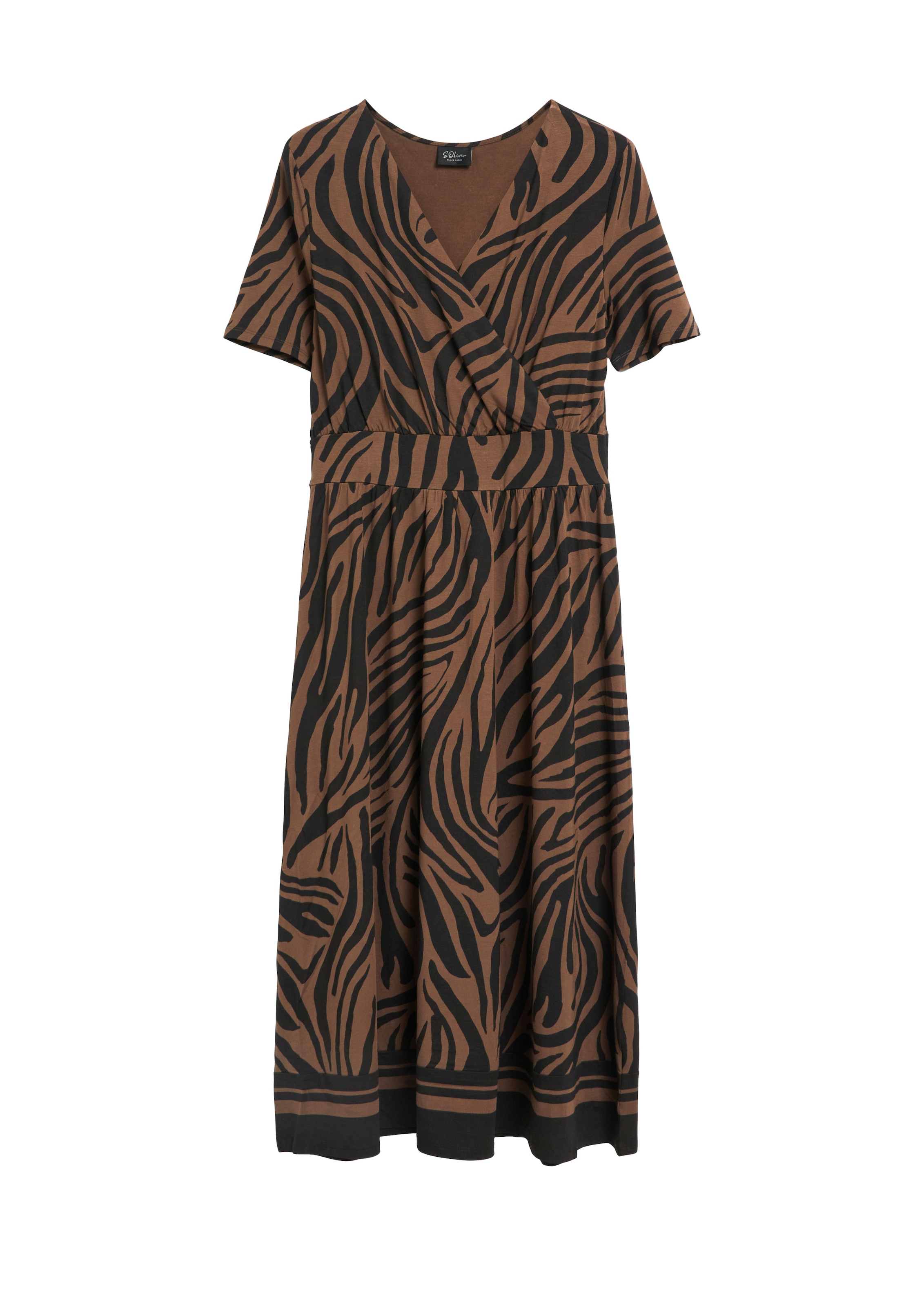 s.Oliver BLACK LABEL Blusenkleid Ohne Taschen Sommerkleid mit Animal-Print