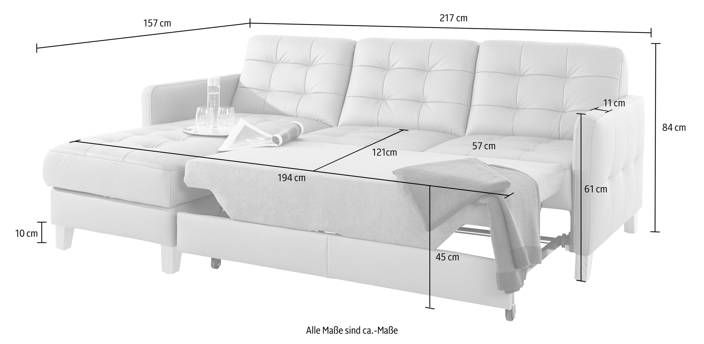 exxpo - sofa fashion Ecksofa »Elio, kompakt und komfortabel, bequem und zeitloses Design, L-Form«, wahlweise mit Bettfunktion