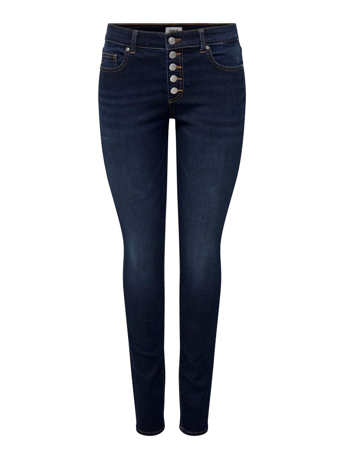 ONLY Skinny-fit-Jeans »ONLHUSH MID SK VIS BUTTON DNM BOX X«