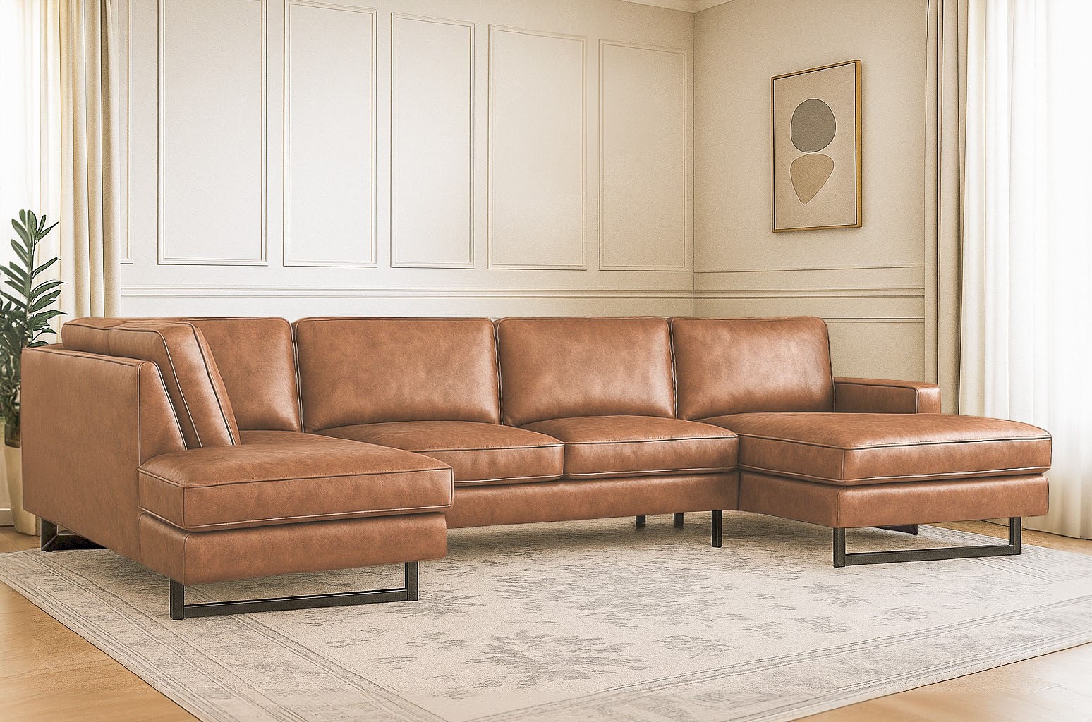 Home affaire Wohnlandschaft »Pinto, 350 cm, U-Form, XXL, mit Ottomanen« Cor günstig online kaufen