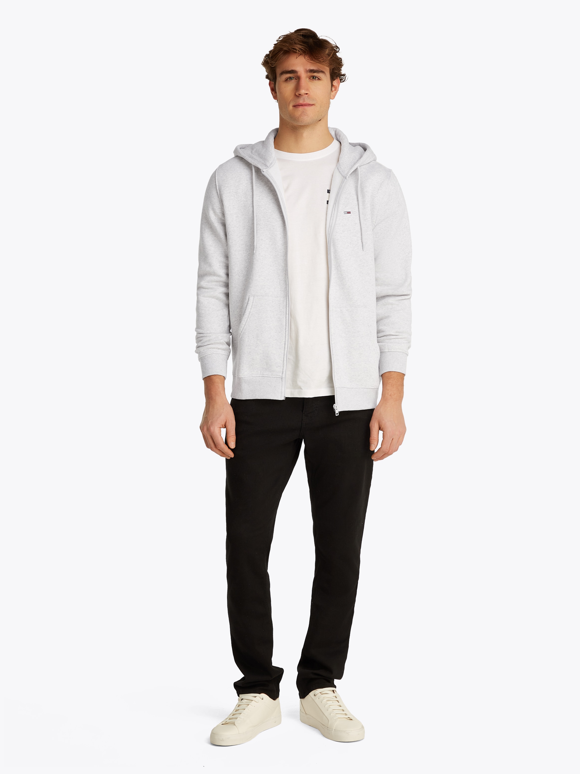 Tommy Jeans Sweatshirt »TJM REG S FLAG ZIP FLEECE THRU«, mit bestickten Markenlogo auf Brusthöhe
