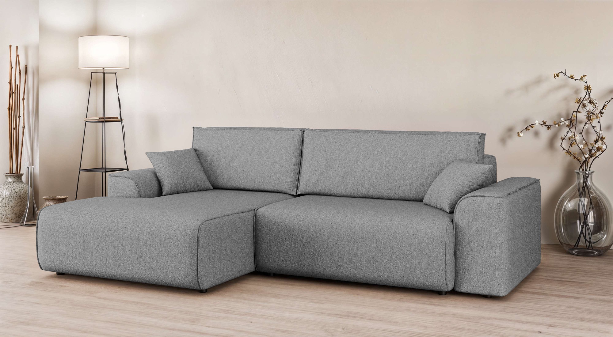 Home affaire Ecksofa »Santenay mit Bettfunktion und Bettkasten, Maße: B/T/H günstig online kaufen