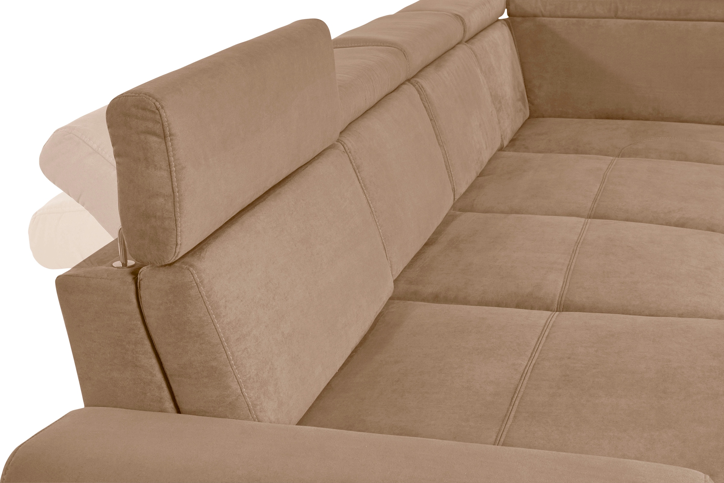 sit&more Wohnlandschaft »Gizeh U-Form«, 15 cm Fußhöhe, inklusive Sitztiefenverstellung und Kopfteilverstellung