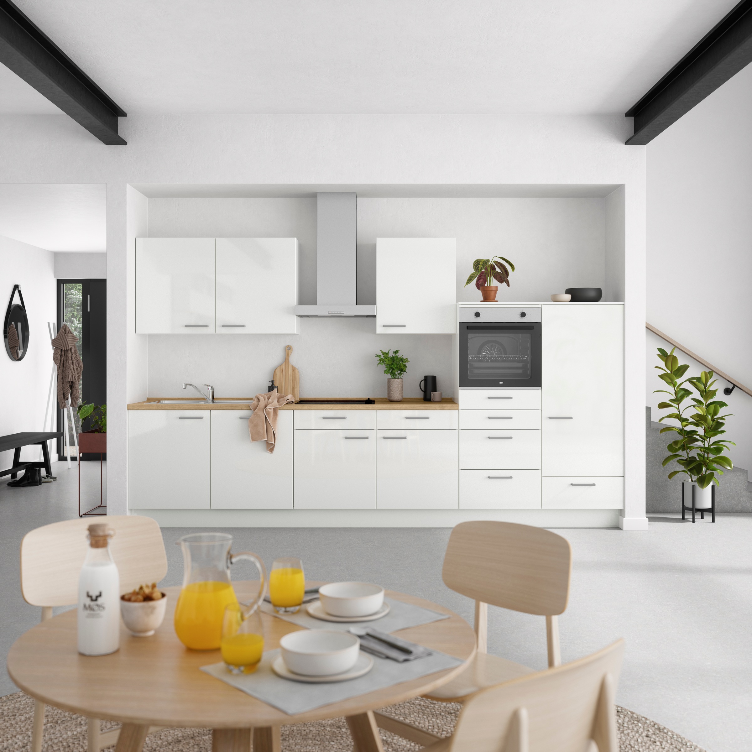 nobilia® Küchenzeile »"Flash I"« vormontiert, Ausrichtung wählbar, Breite 360 cm, wahlw. mit E-Geräten