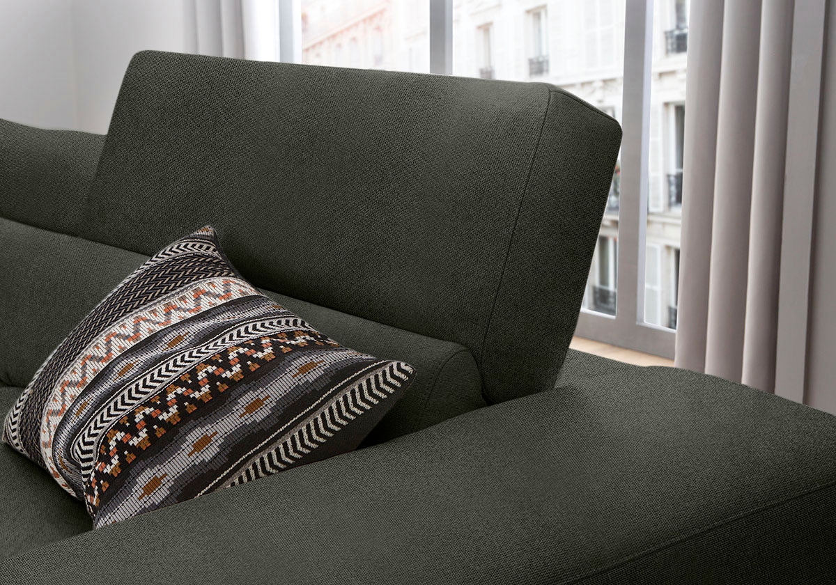 W.SCHILLIG Ecksofa »piedroo, Designsofa mit tollem Sitzkomfort, bequem und elegant, L-Form«, Kopfteilverstellung, wahlweise mit Sitztiefenverstellung, Breite 303cm