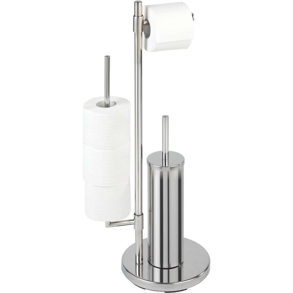 WENKO WC-Garnitur »Universalo«, aus Edelstahl, integrierter Toilettenpapierhalter und WC-Bürstenhalter