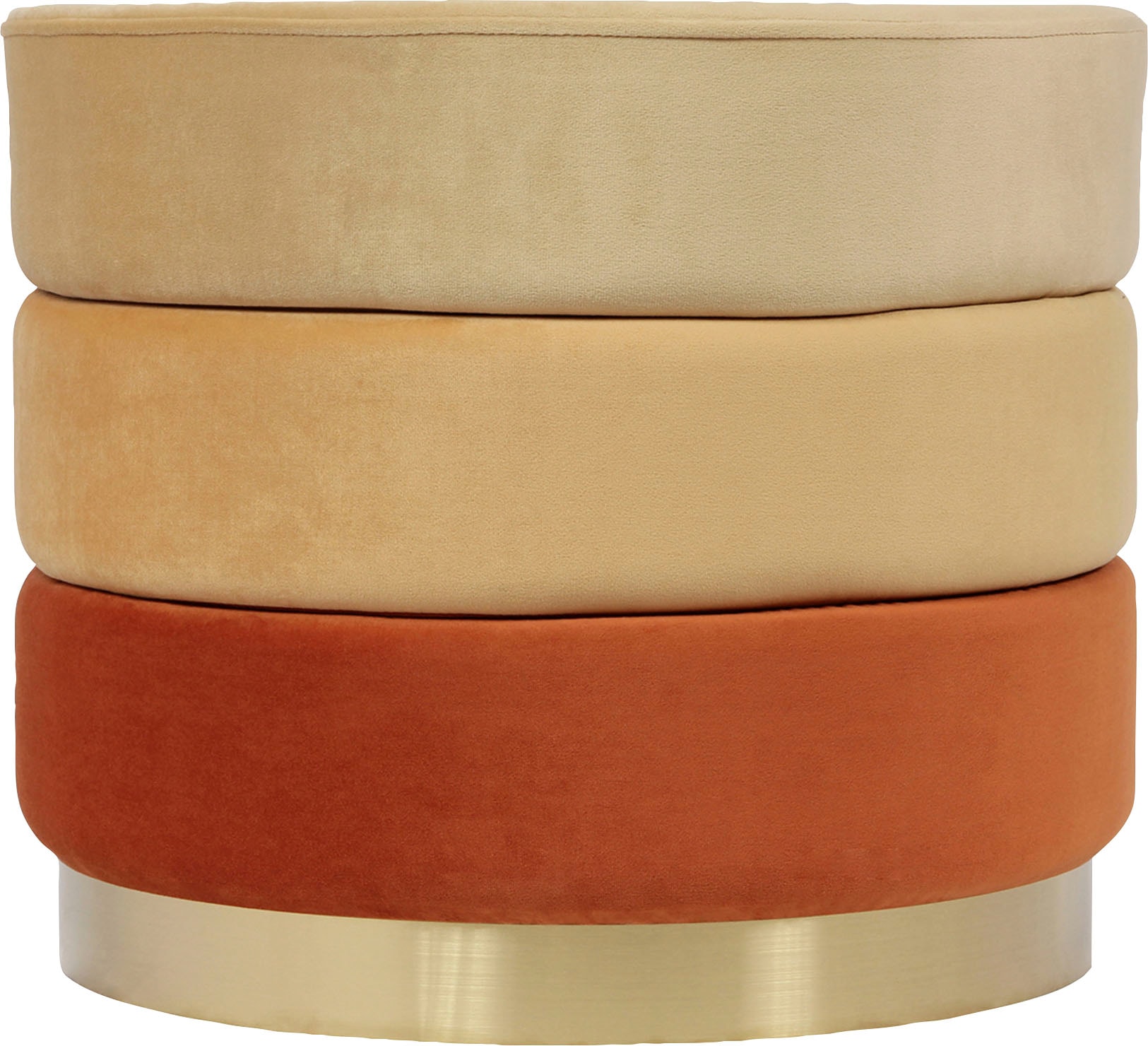 Kayoom Sitzhocker »Hocker Elyse, Edler Touch durch goldenen Sockel«, (1 St.), samtweich, hochwertig, Perfekt aufeinander abgestimmte Farben