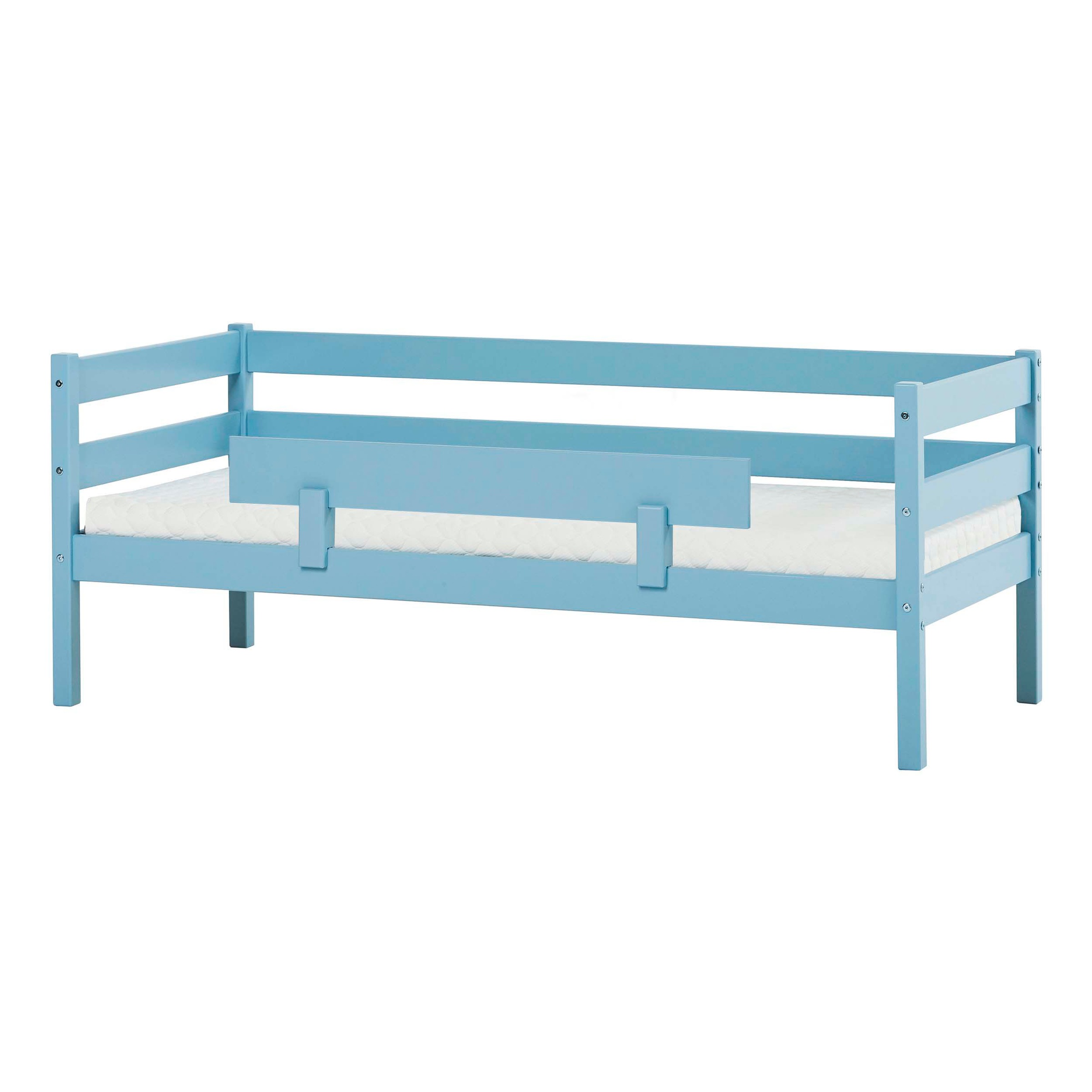 Einzelbett „ECO Comfort“, (Set), mit Rollrost in 8 Farben, wahlweise mit Matratze und Absturzsicherung, Dream Blue mit Kaltschaum-Matratze und Rausfallschutz