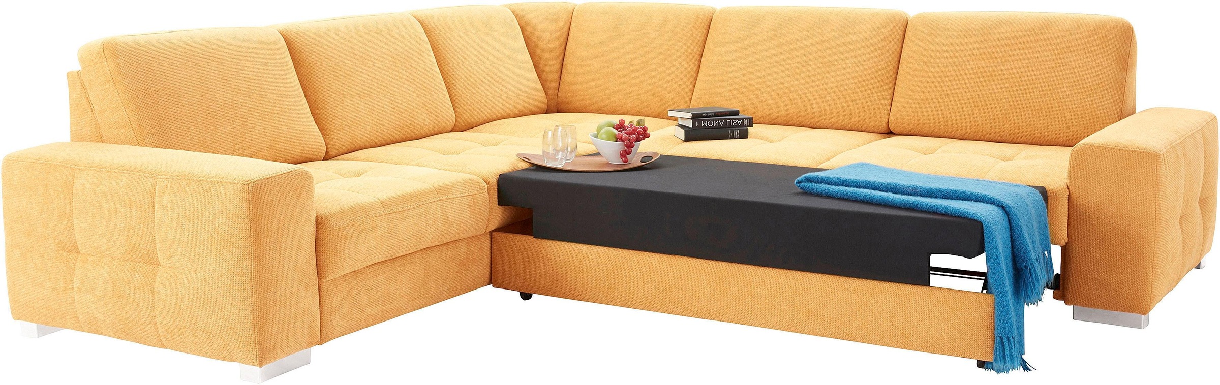 sit&more Ecksofa »Santorini L-Form«, mit Federkern und Sitztiefenverstellung, wahlweise mit Bettfunktion
