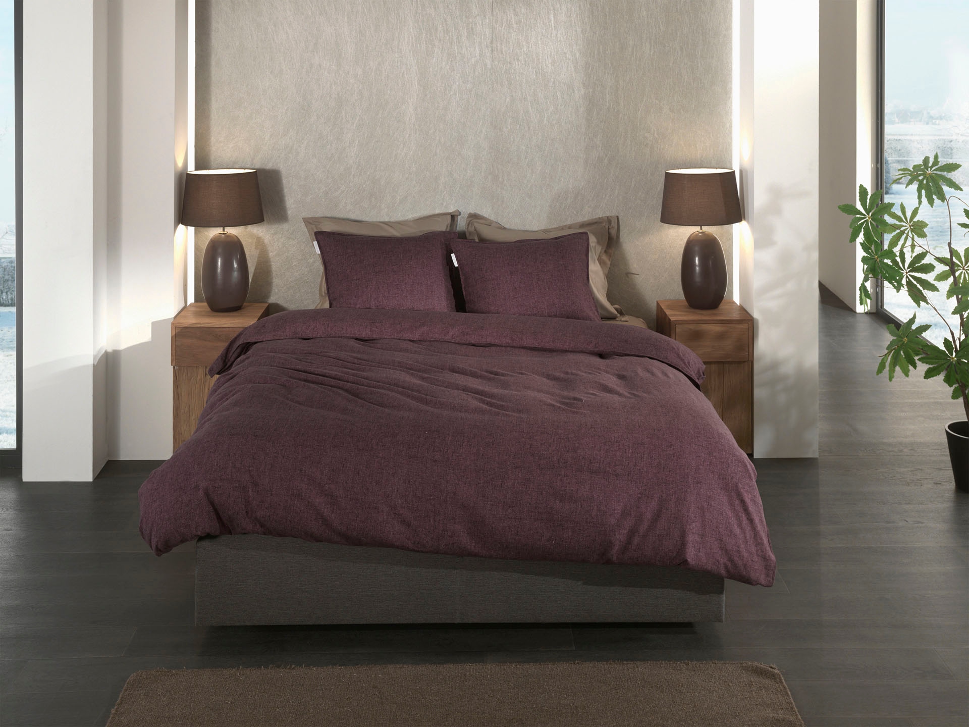 Heckett & Lane Bettwäsche »Franela« 2 Stk. tlg. Uni Design, hochwertiges Fl günstig online kaufen