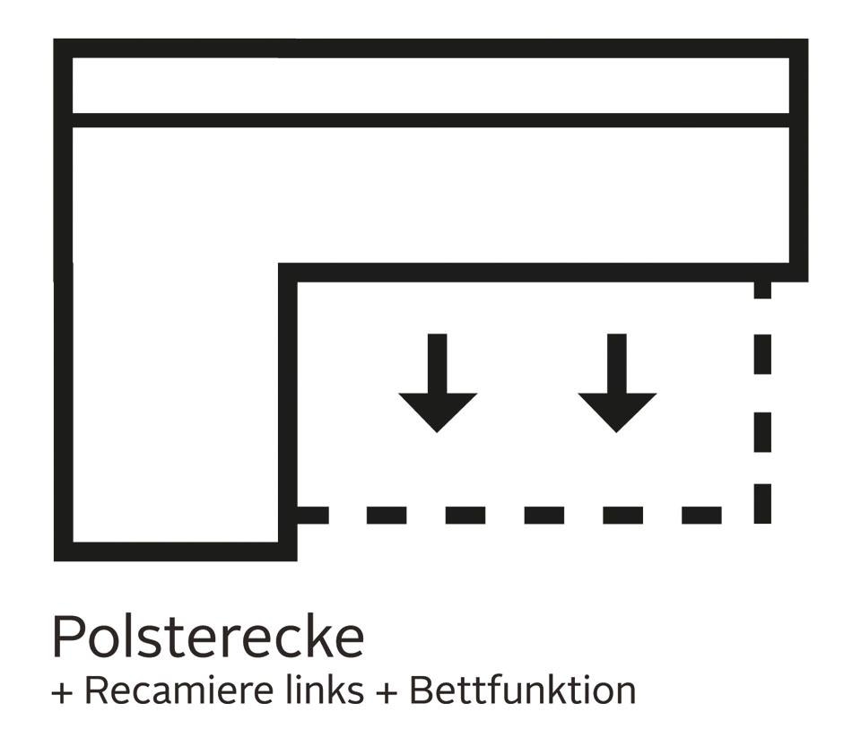 Home affaire Ecksofa »Italia L-Form«, mit Bettfunktion, mit Federkern