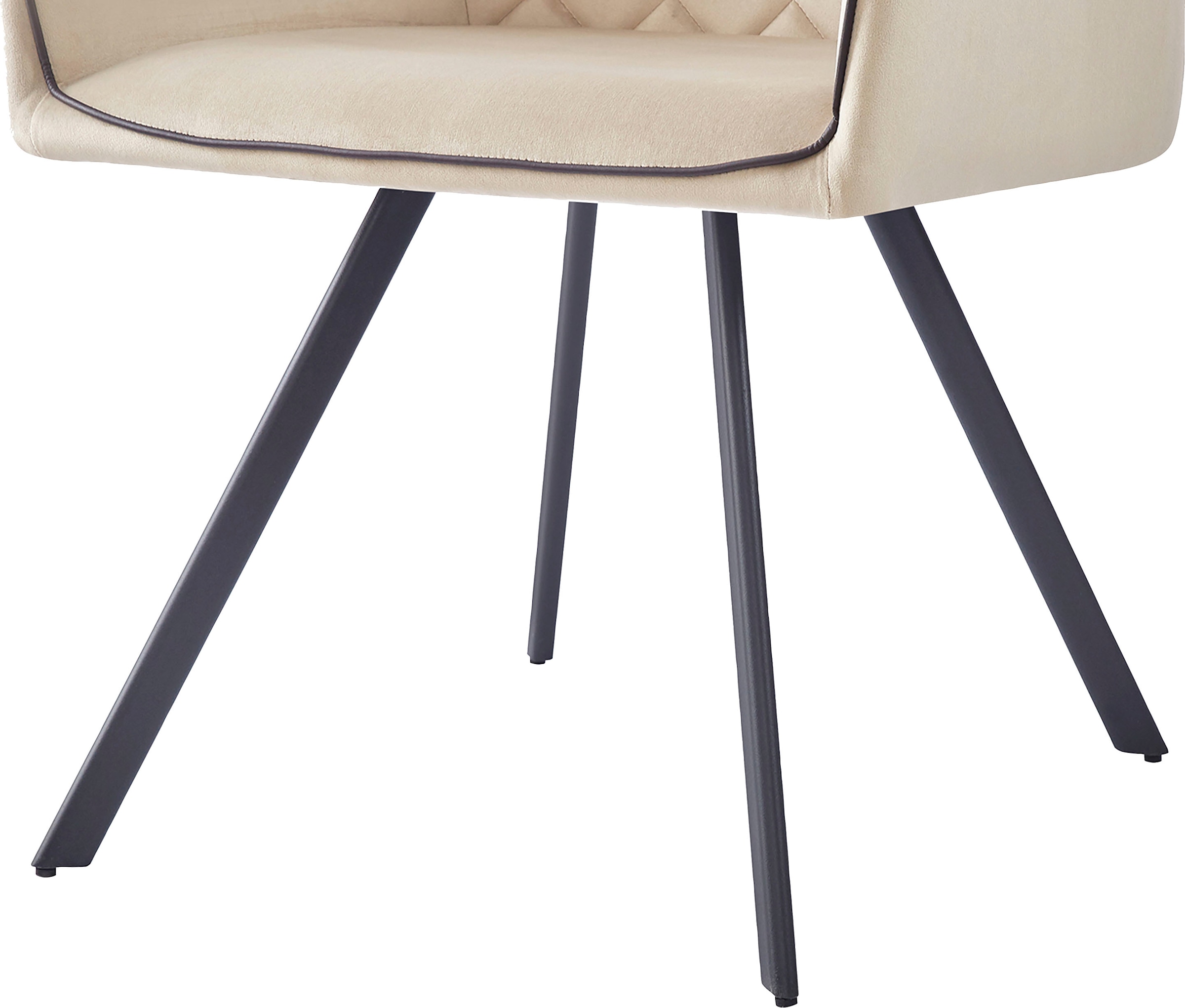 Kayoom Polsterstuhl »Stuhl Amber 125, Toller Stuhl aus Samt, mit Beinen aus Eisen«, 1 St., Toller Stuhl aus Samt, Glamour in Ihr Zuhause, mit Beinen aus Eisen