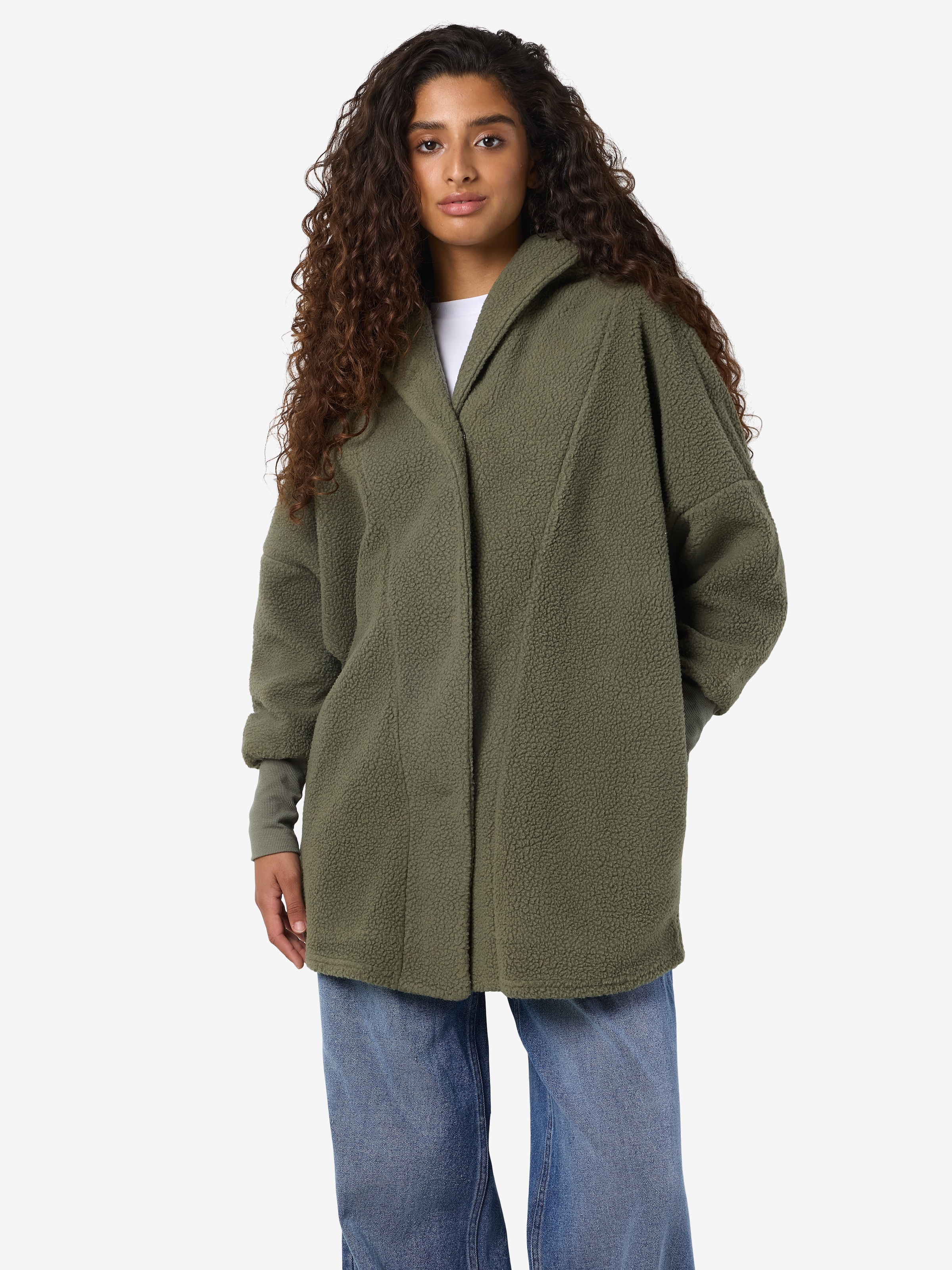 Noisy may Kapuzensweatjacke »NMCOZY L/S LONG SHACKET W HOOD JRS NOOS«