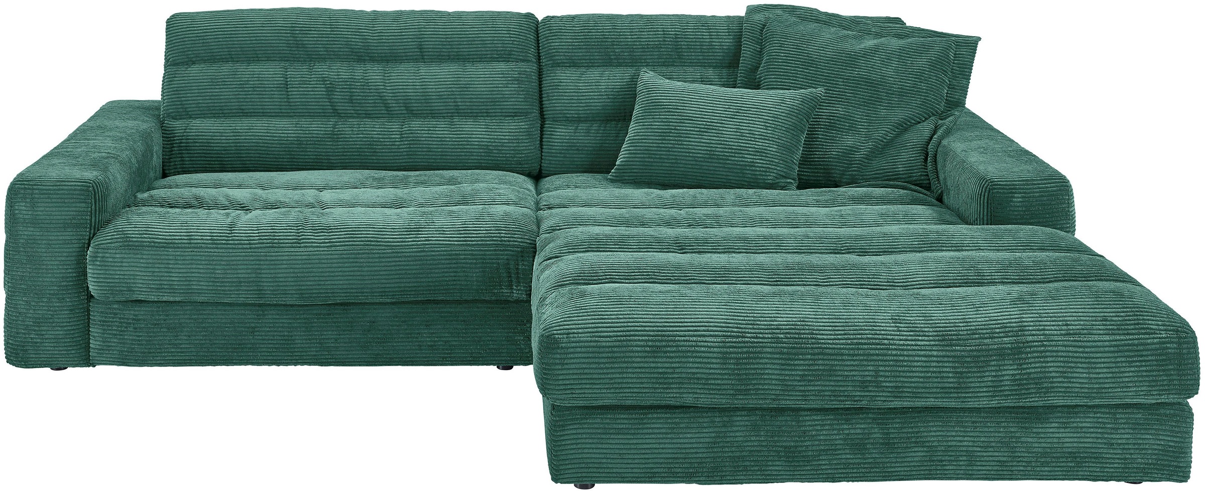 3C Candy Ecksofa »Stripes Mega-Sofa, bequem und komfortabel, L-Form«, Lose Rückenkissen, mit feiner Quersteppung, Cord-Bezug
