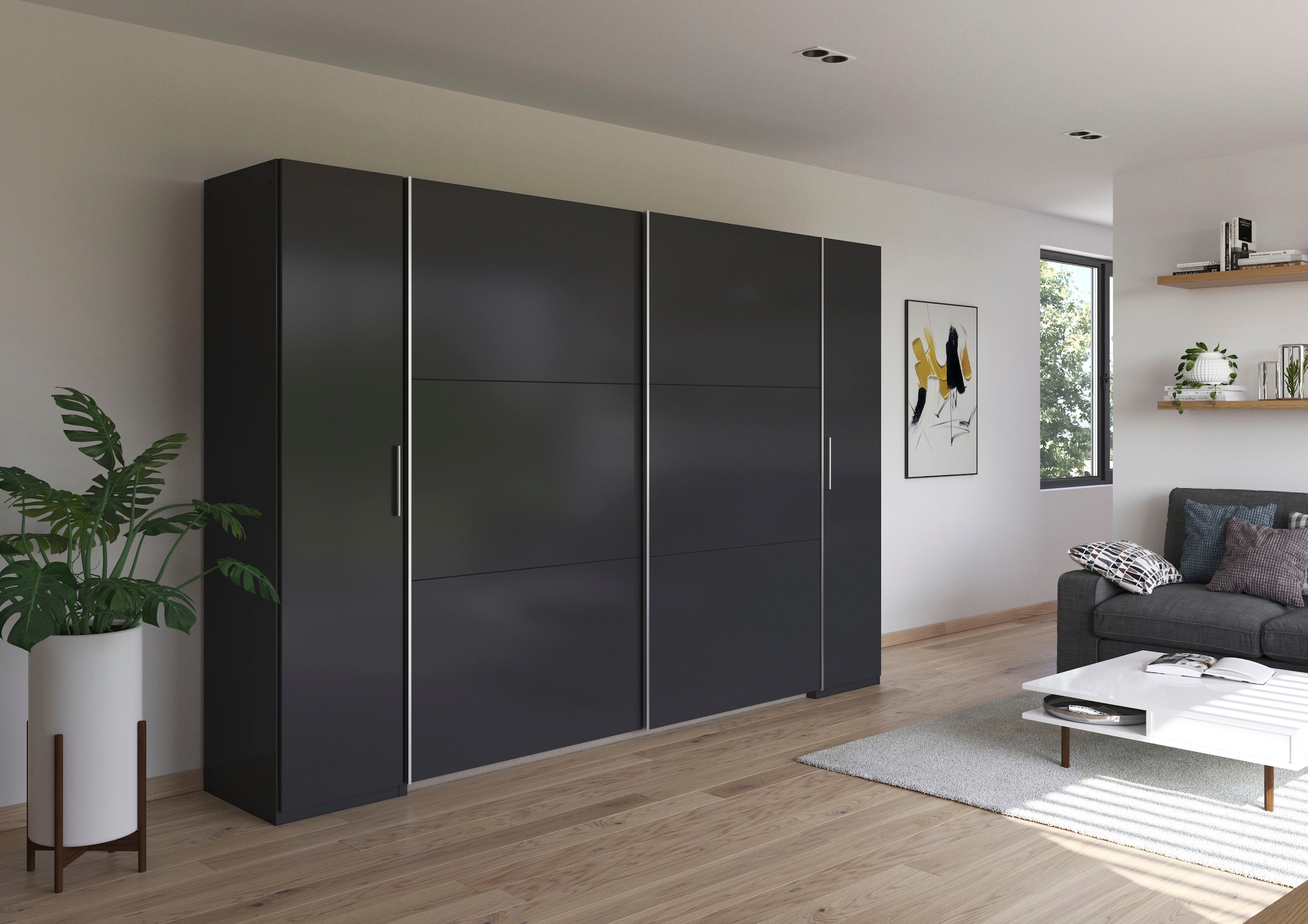 rauch Schwebetürenschrank »Kleiderschrank Drehtürenschrank Schrank Garderobe KRONACH TOPSELLER«, mit Dreh- und Schwebetüren und vielen Einlegeböden MADE IN GERMANY