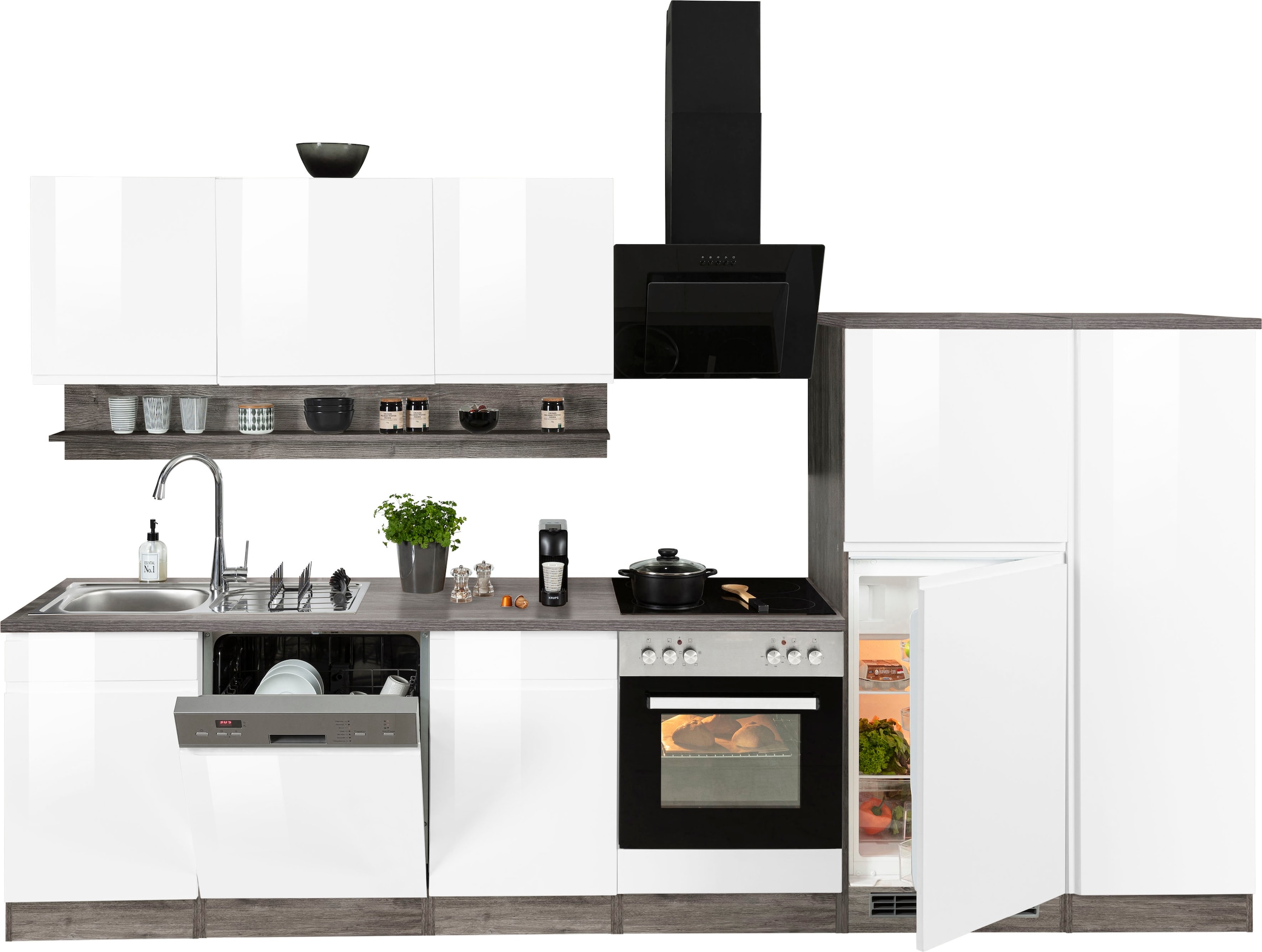 KOCHSTATION Küchenzeile »KS-Virginia« Breite 330 cm, wahlweise mit E-Geräten