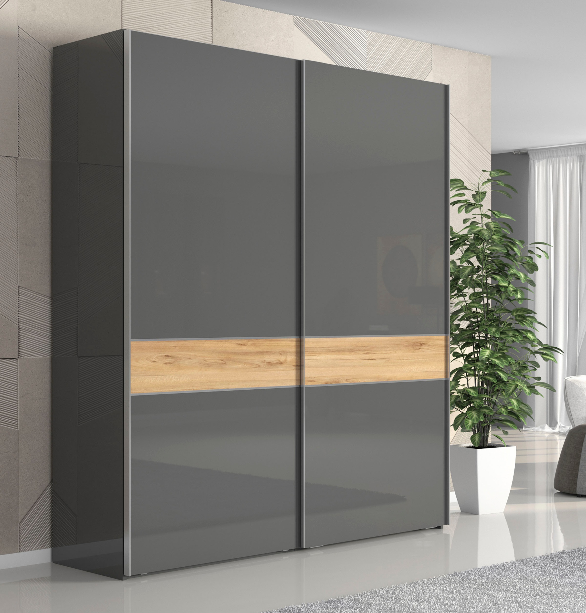 Places of Style Kleiderschrank »Onyx, Schwebetürenschrank inklusive Innenle günstig online kaufen