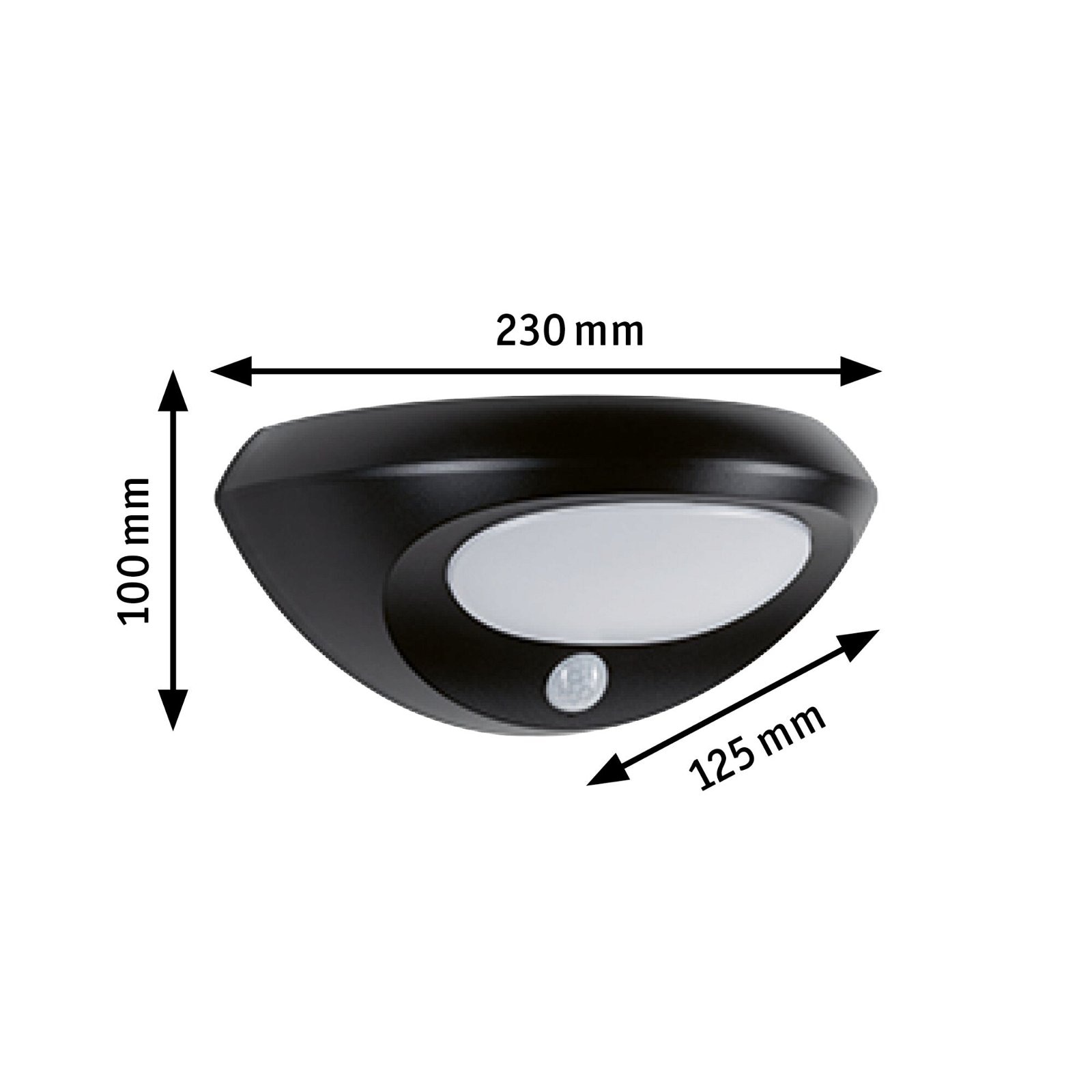 Paulmann LED Außen-Wandleuchte »Solar Sorova IP44 230x125mm 3000K 3,5W 220lm Anthrazit Kunststoff«, 1 flammig, Bewegungsmelder